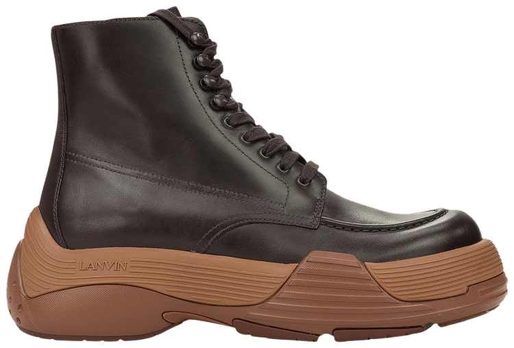 Lanvin Black Basses A Lacets Flash X Bold Boot Marron