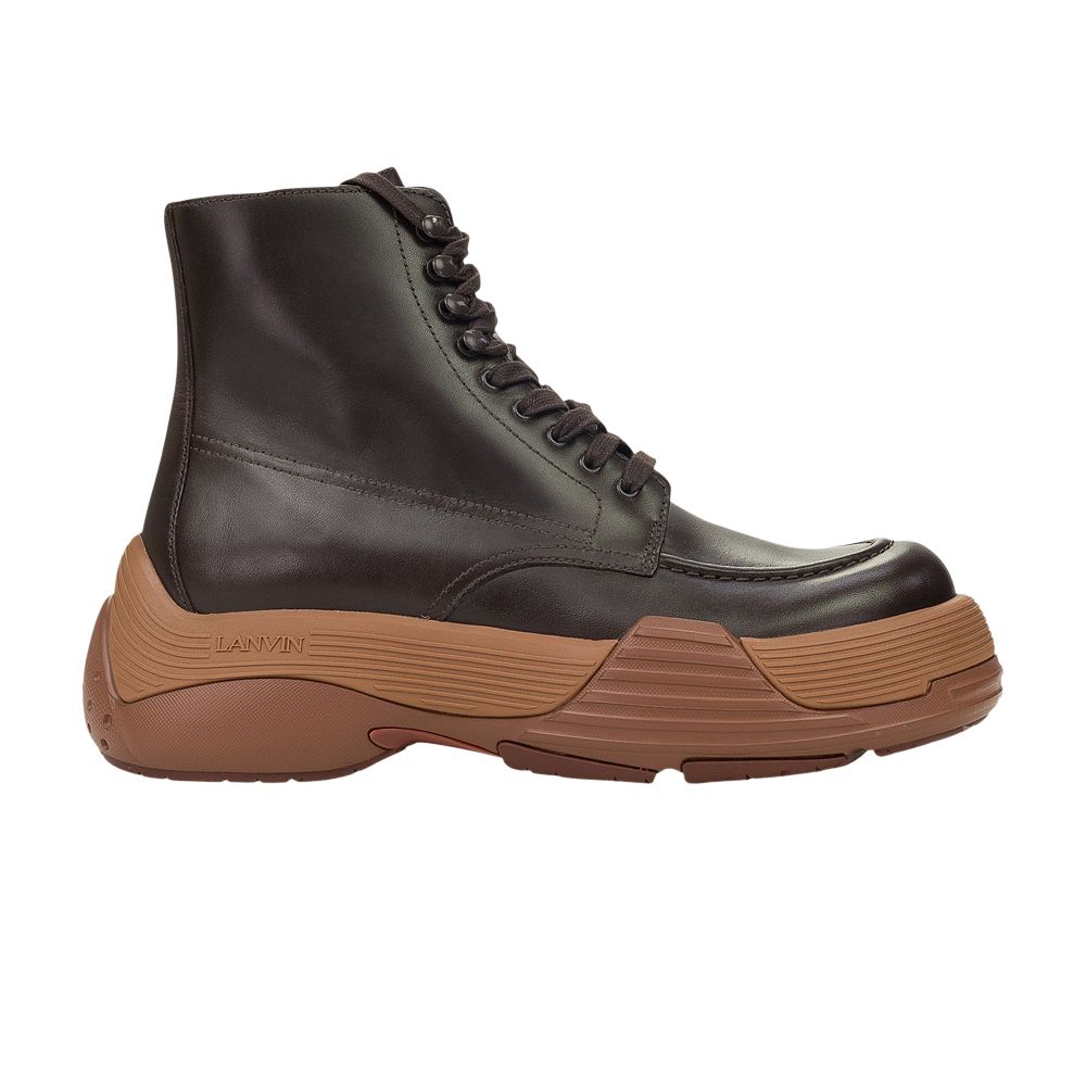 Pre-owned Lanvin Black Basses A Lacets Flash X Bold Boot 'marron' | Brown | Men's Size 41