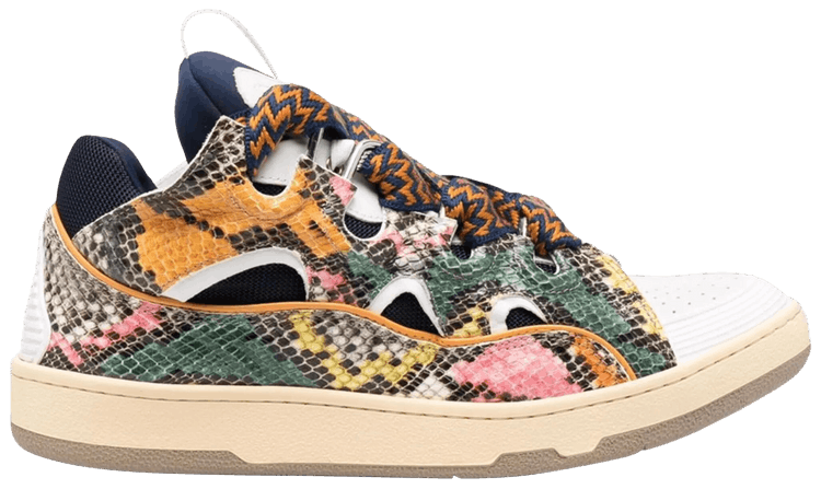 Lanvin Curb Sneakers Multi Color Snakeskin