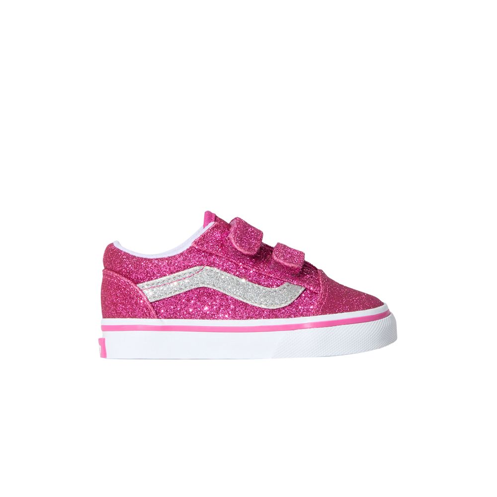 Pre-owned Vans Old Skool V Toddler 'glitter Raspberry Rose Pink' | Infant Size 6