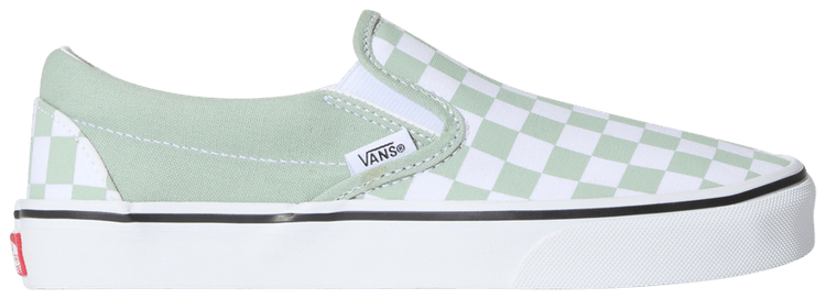 Vans Classic Slip On Checkerboard   Grey Mint Green