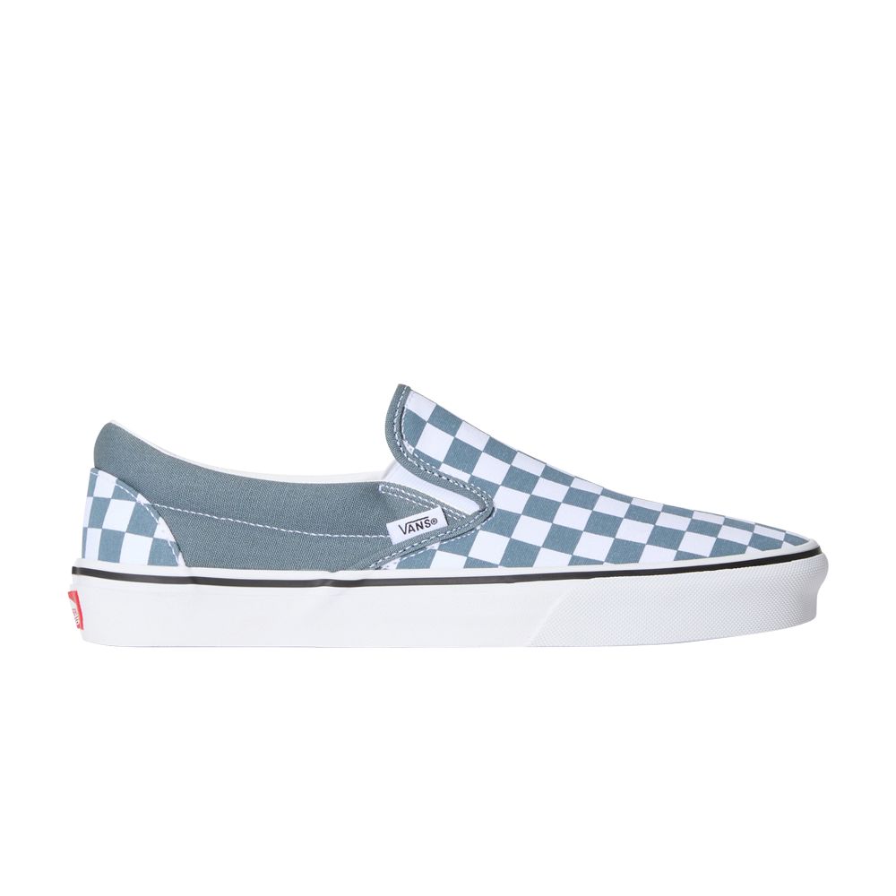 Pre-owned Vans Classic Slip-on 'checkerboard - Stormy Weather Blue' | Teal | Men's Size 12