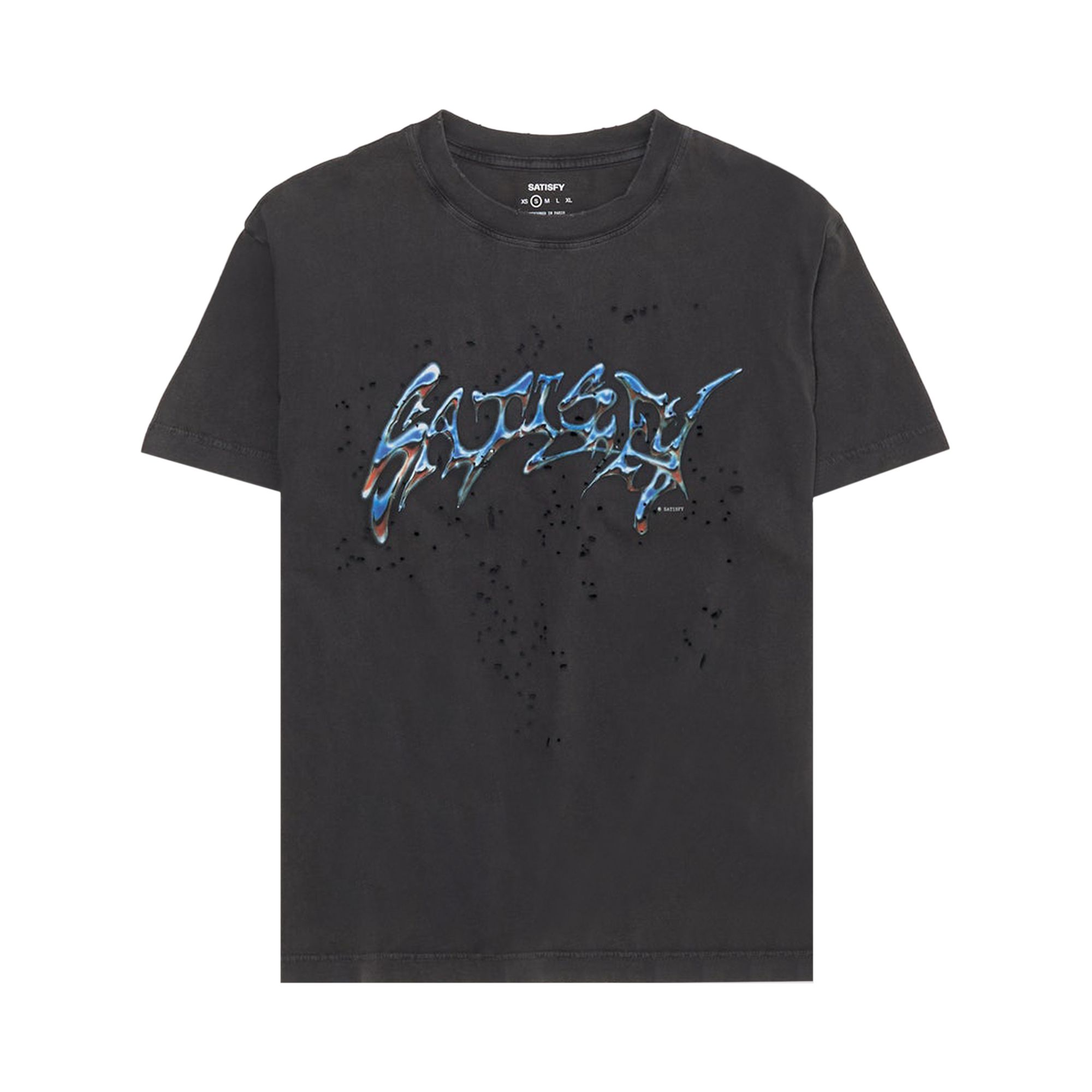 Pre-owned Satisfy Mothtech T-shirt Graffiti 'aged Black' | Men's Size S