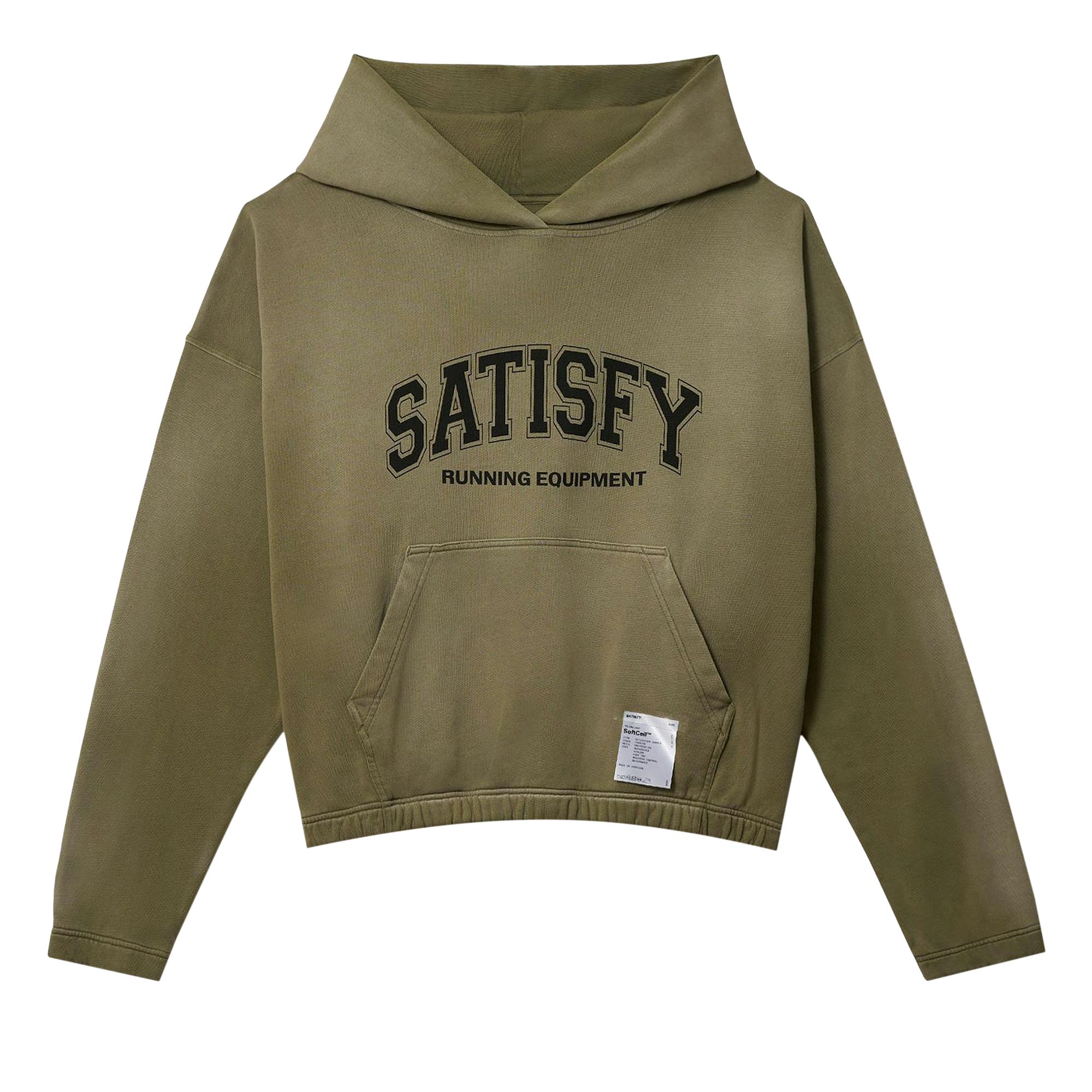 Pre-owned Satisfy Softcell Hoodie 'sun Bleached Military Olive' | Green | Men's Size M