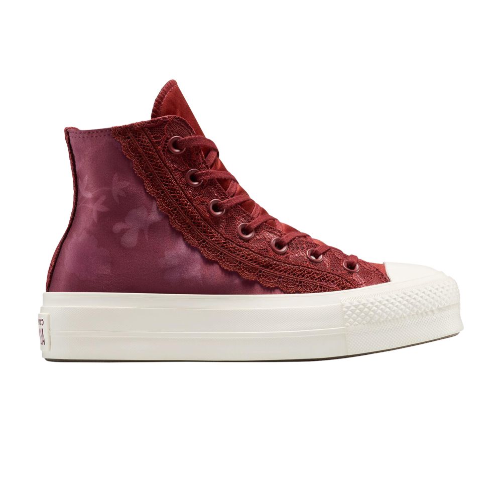 Converse Wmns Chuck Taylor All Star Lift Platform High 'Floral Satin' | Red | Women's Size 9.5 - A17485C
