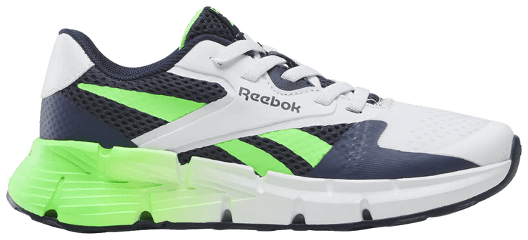 Reebok Zig Dynamica 5 Elastic Lace Little Kid Vector Navy Solar Lime