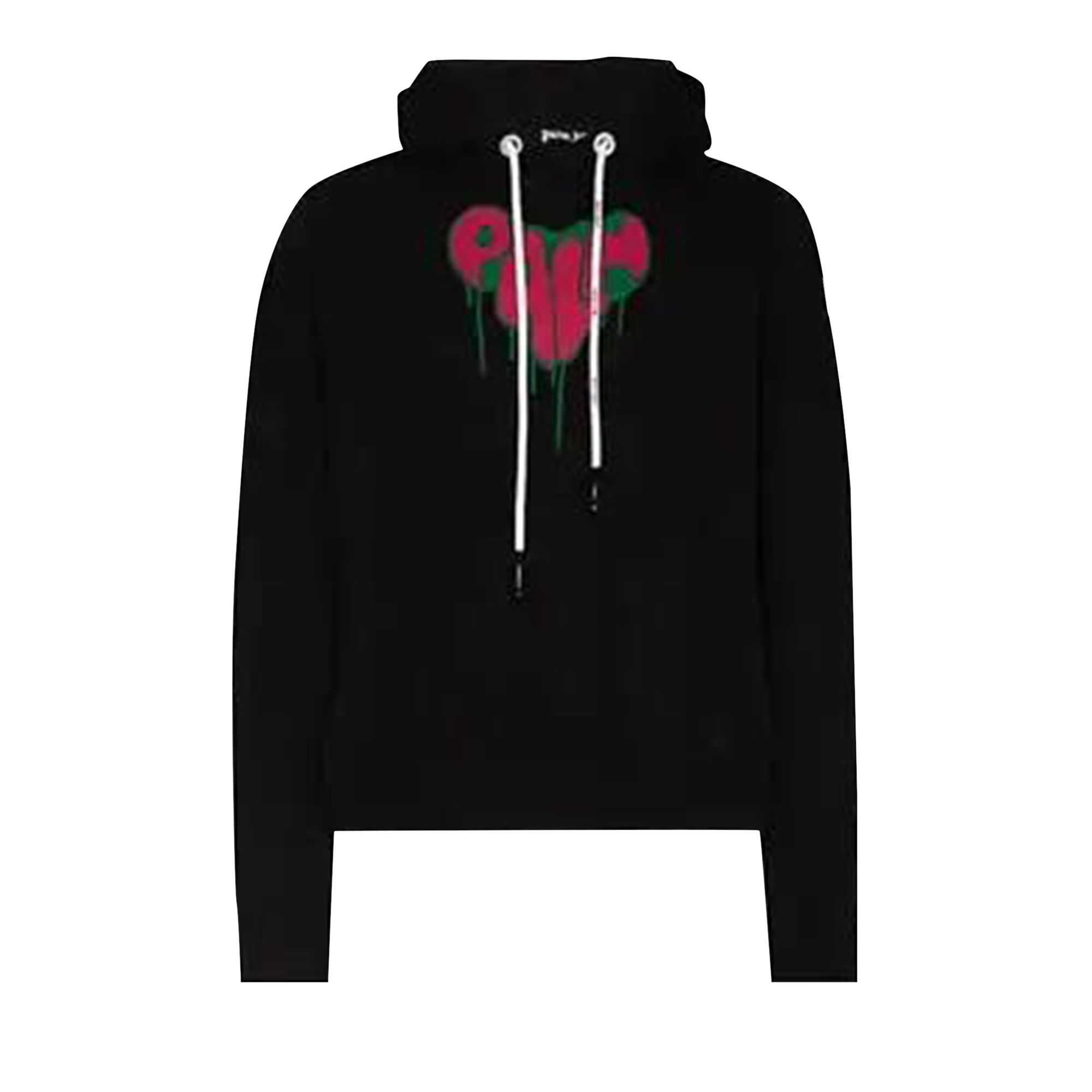 Pre-owned Palm Angels Spray Heart Hoodie 'black/fuchsia' | Men's Size Xs