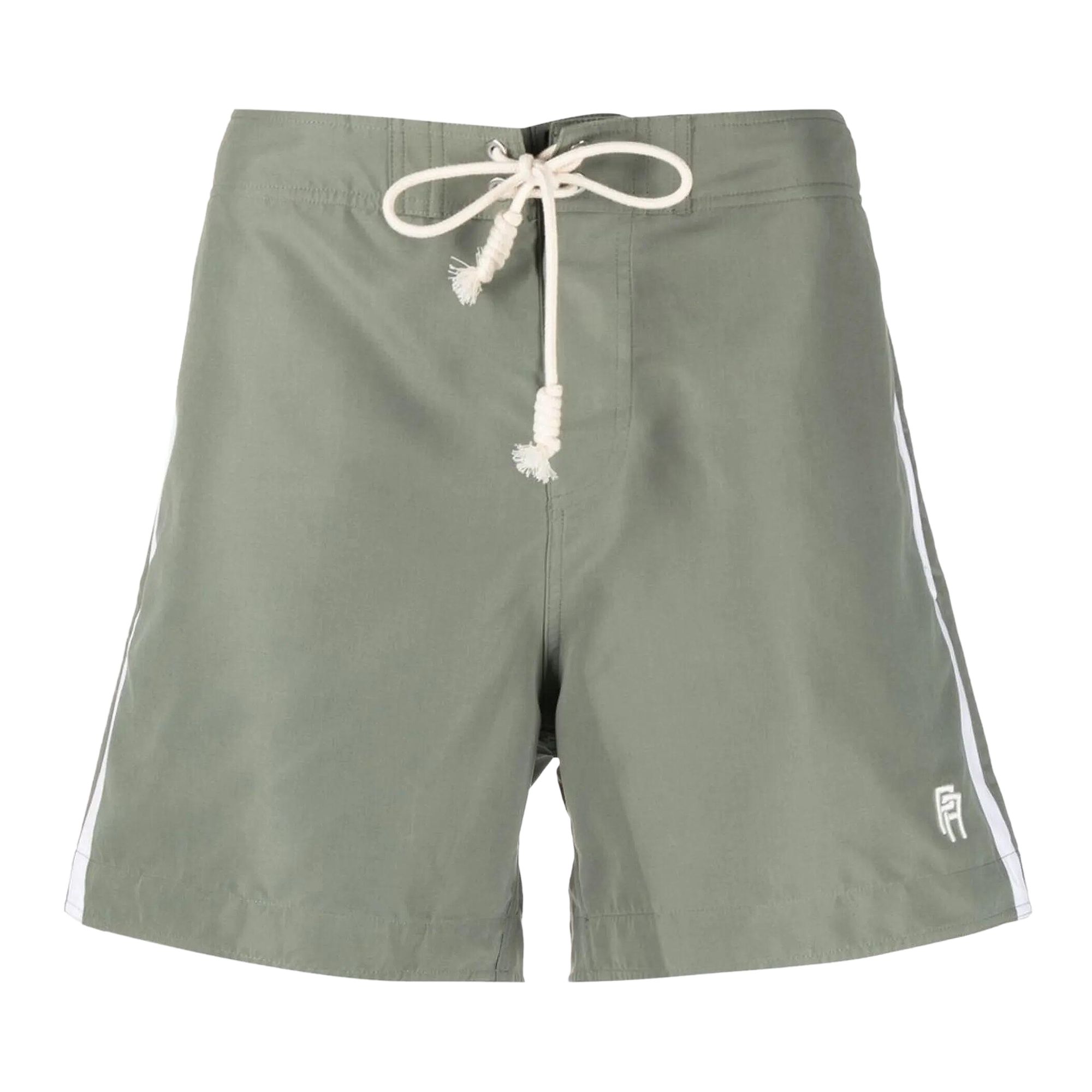 Pre-owned Palm Angels Monogram Swimshort 'mlitary/white' | Green | Men's Size S