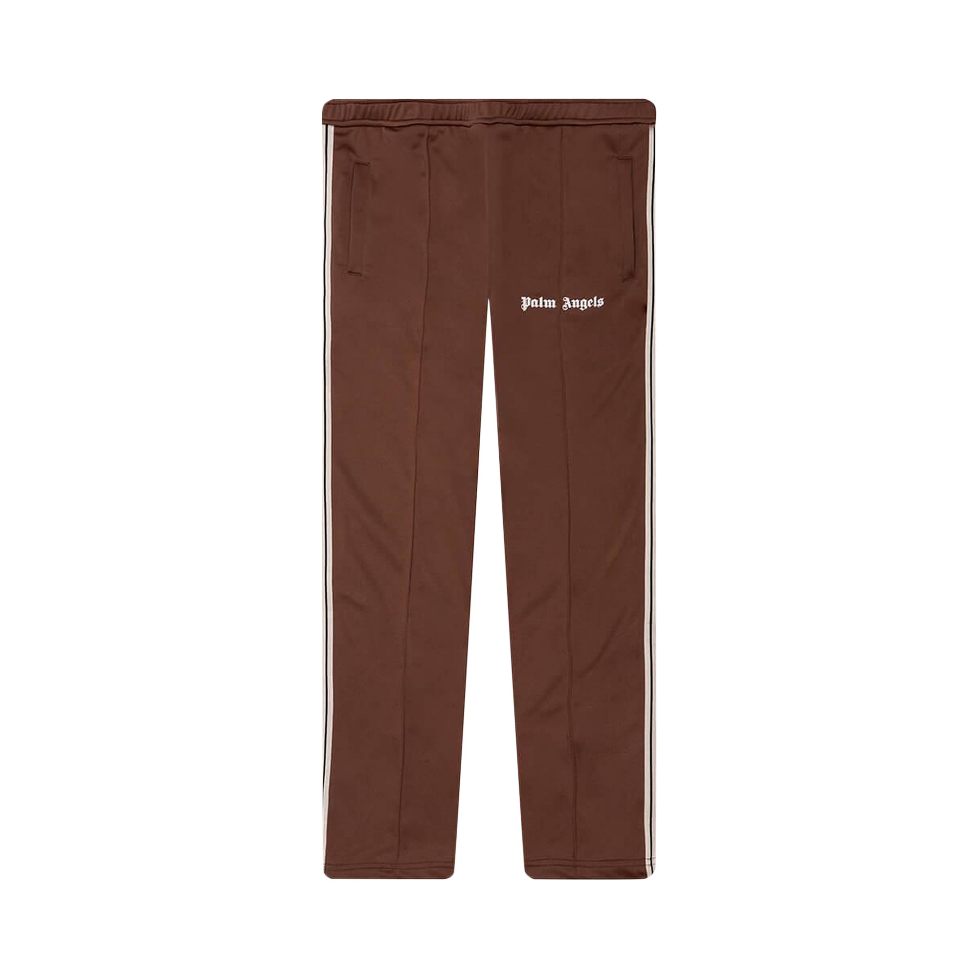 Pre-owned Palm Angels Thin Waist Slim Track Pants 'brown/off White' | Men's Size Xl