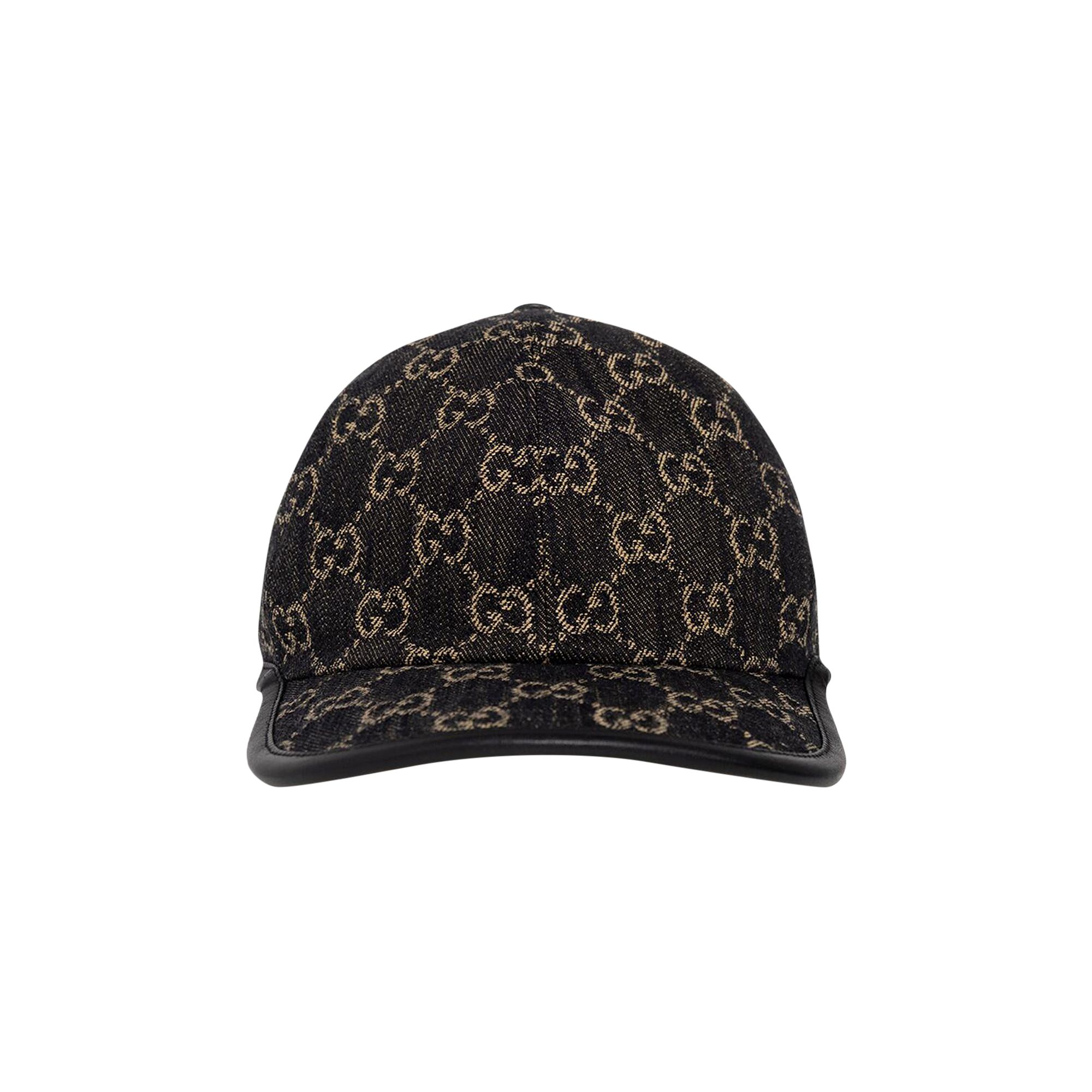 Pre-owned Gucci Logo Denim Baseball Cap 'black' | Men's Size L
