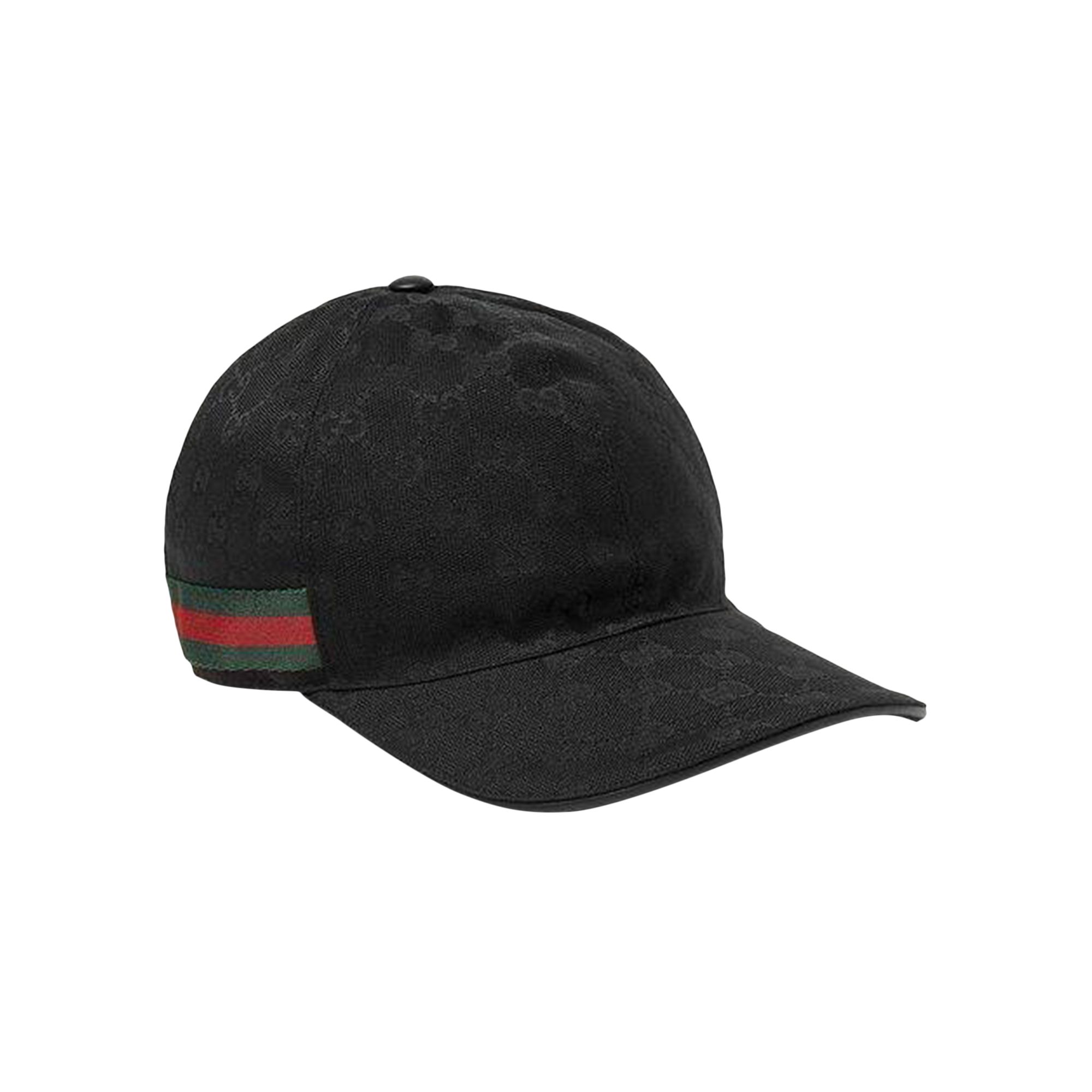 Pre-owned Gucci Original Gg Canvas Baseball Hat With Web 'black' | Men's Size M
