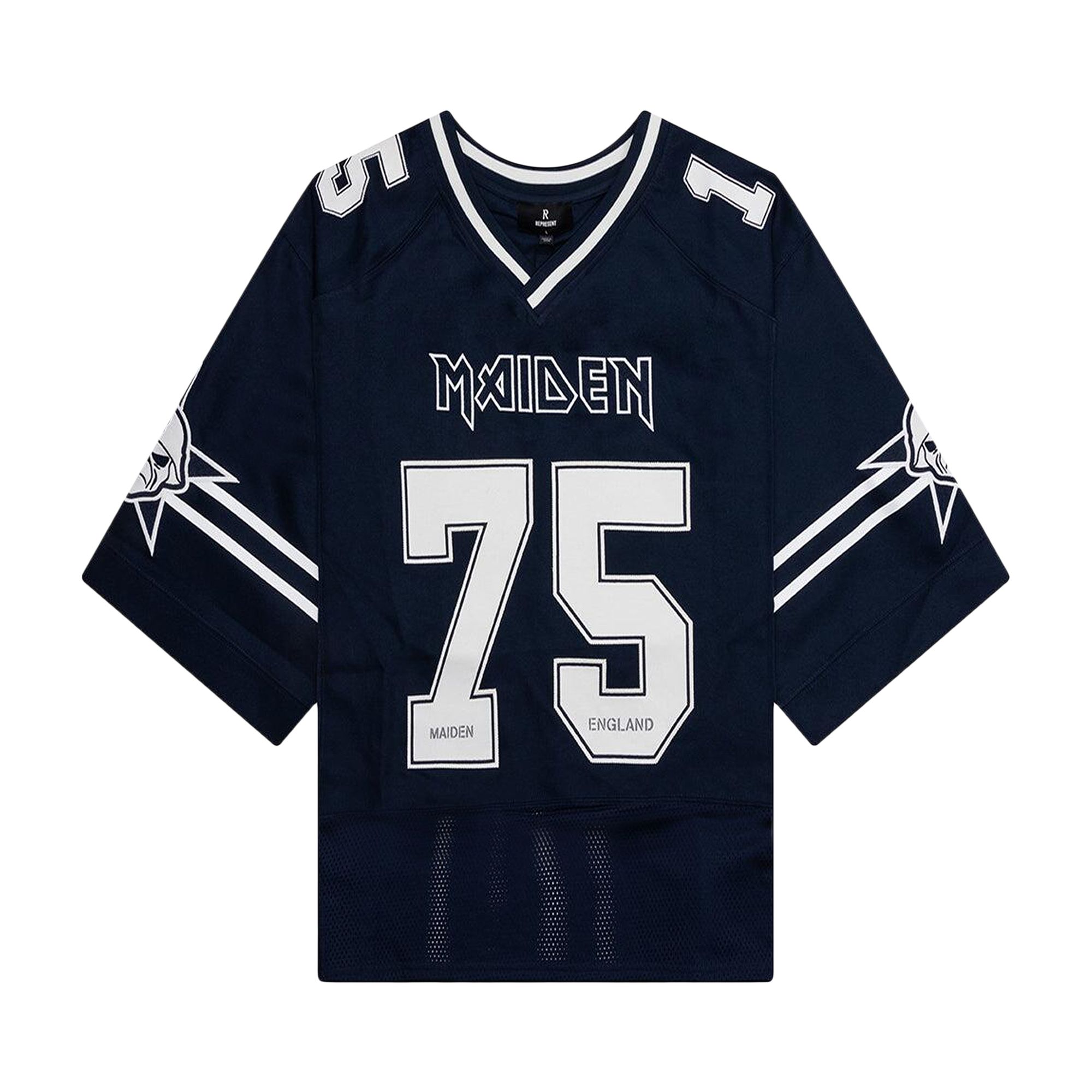 Pre-owned Represent Clo X Iron Maiden Anniversary Jersey 'mid Blue' | Men's Size Xxl