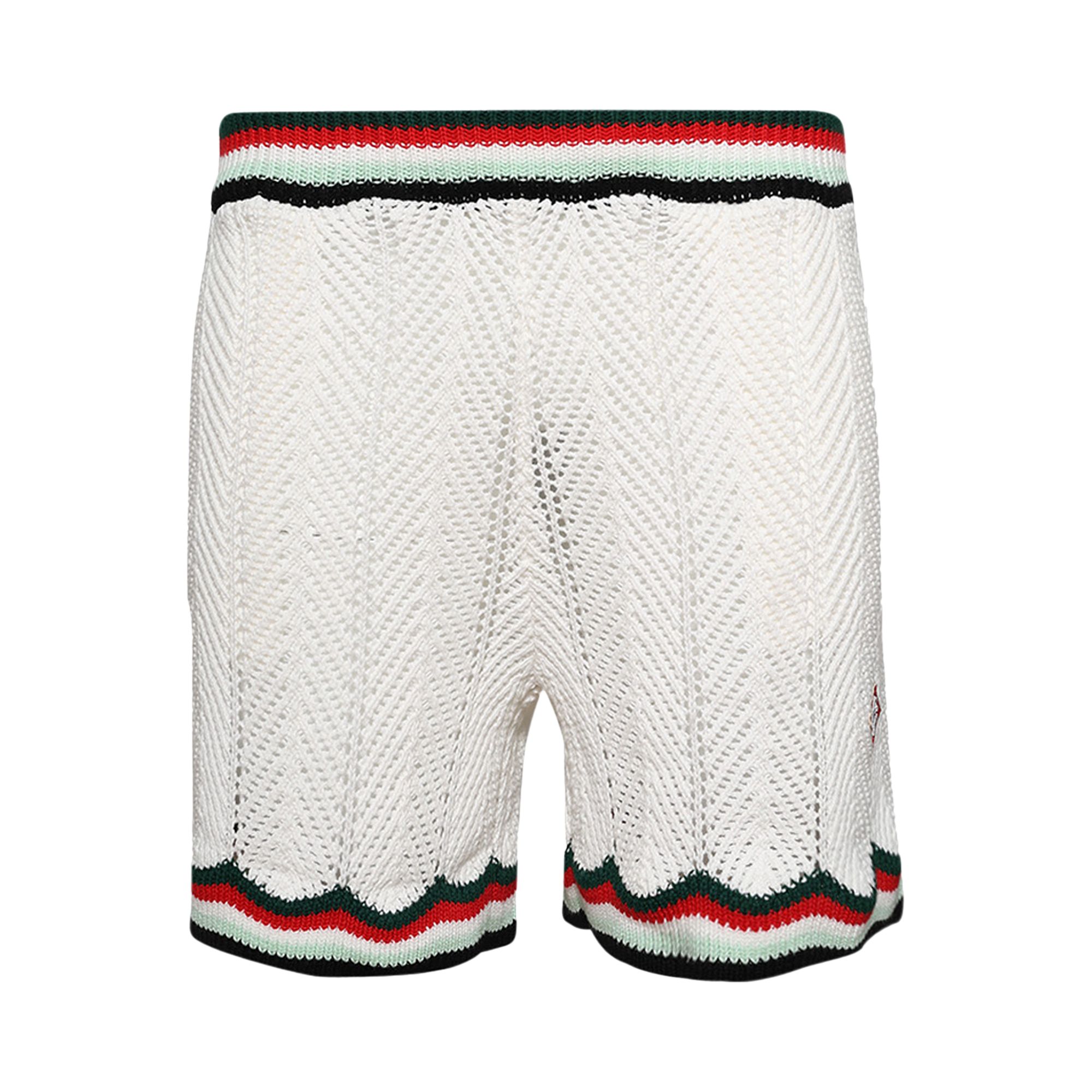 Pre-owned Casablanca Chevron Faux Crochet Shorts 'white' | Men's Size S