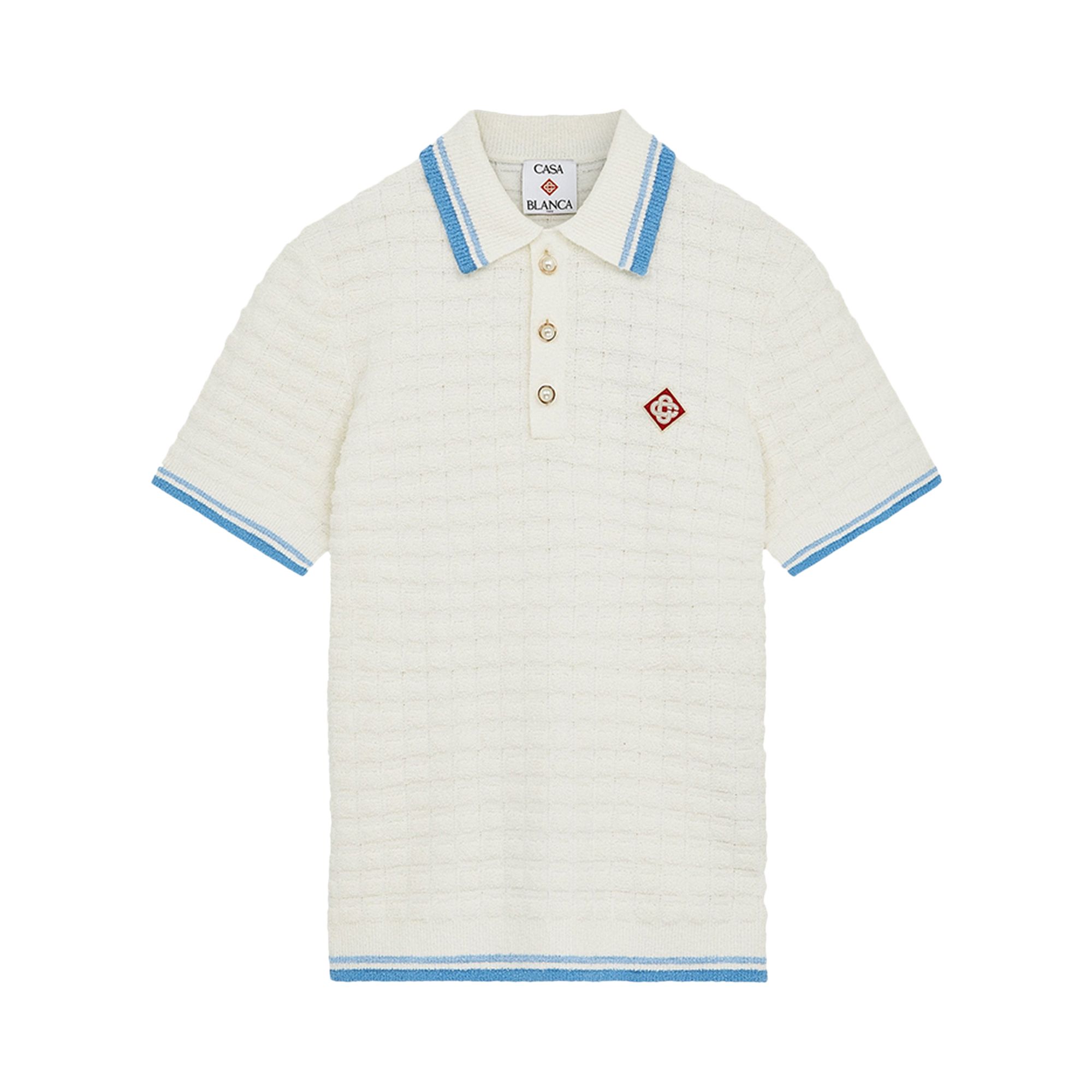 Pre-owned Casablanca Boucle Polo 'white' | Men's Size M