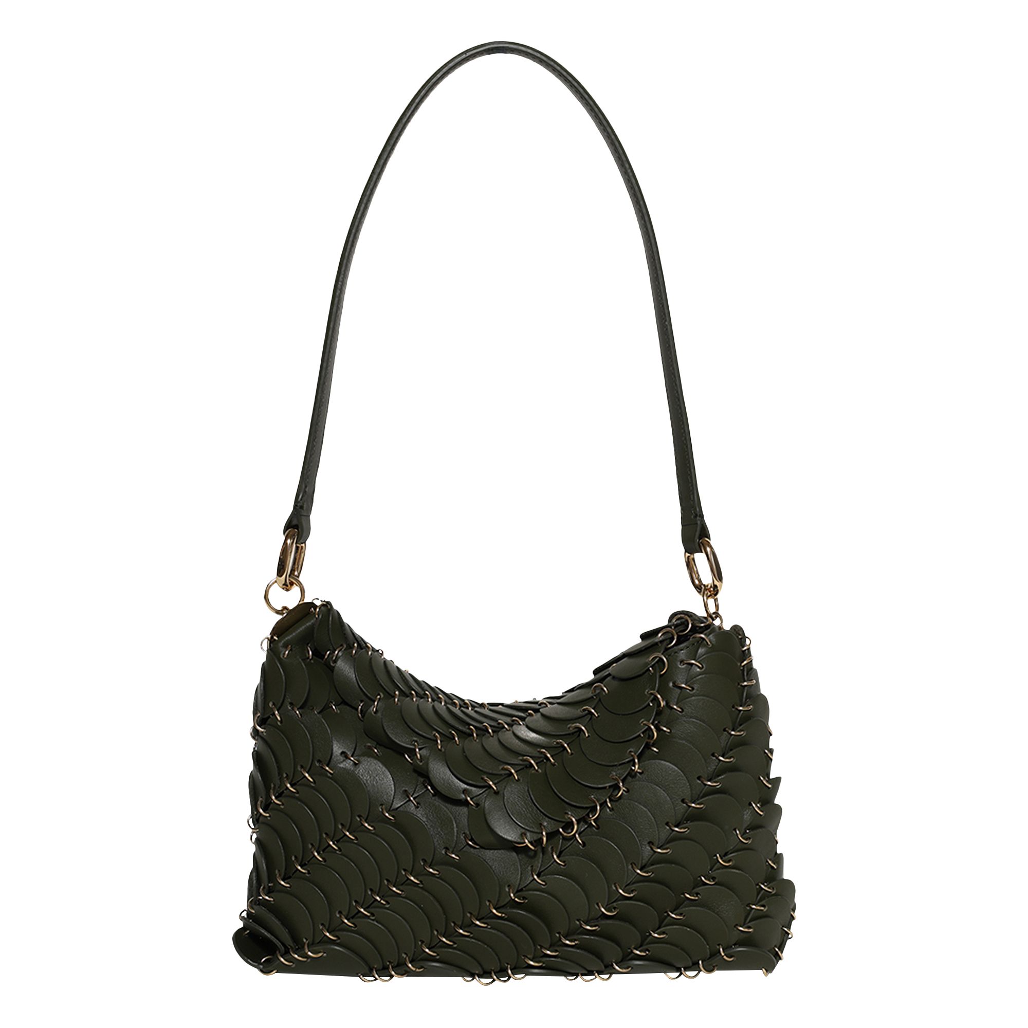 Pre-owned Rabanne Calfskin Disc Shoulder Bag 'khaki/gold' | Tan | Women's Size Onesize In Brown