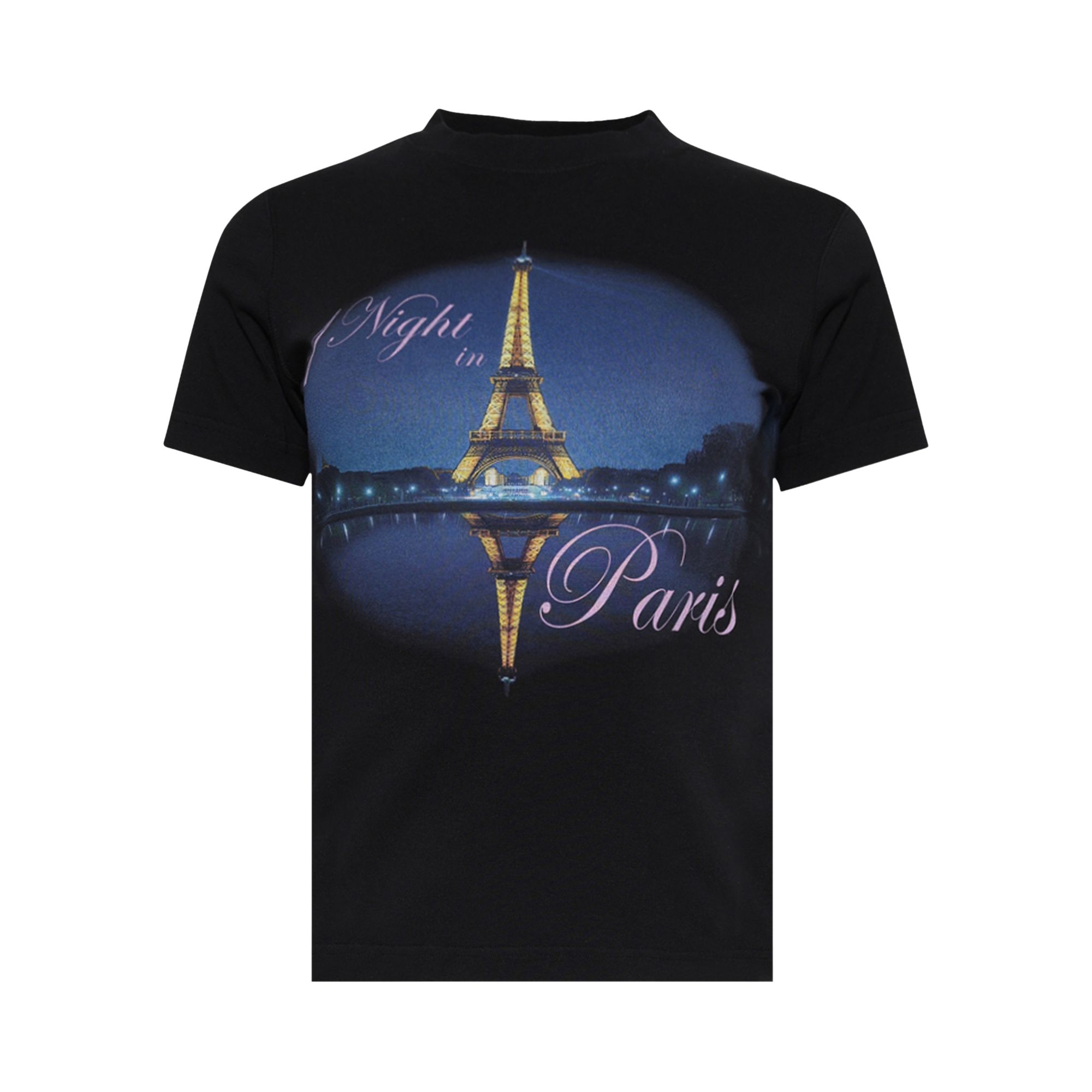Pre-owned Vetements Night In Paris Fitted T-shirt 'washed Black' | Women's Size Xs