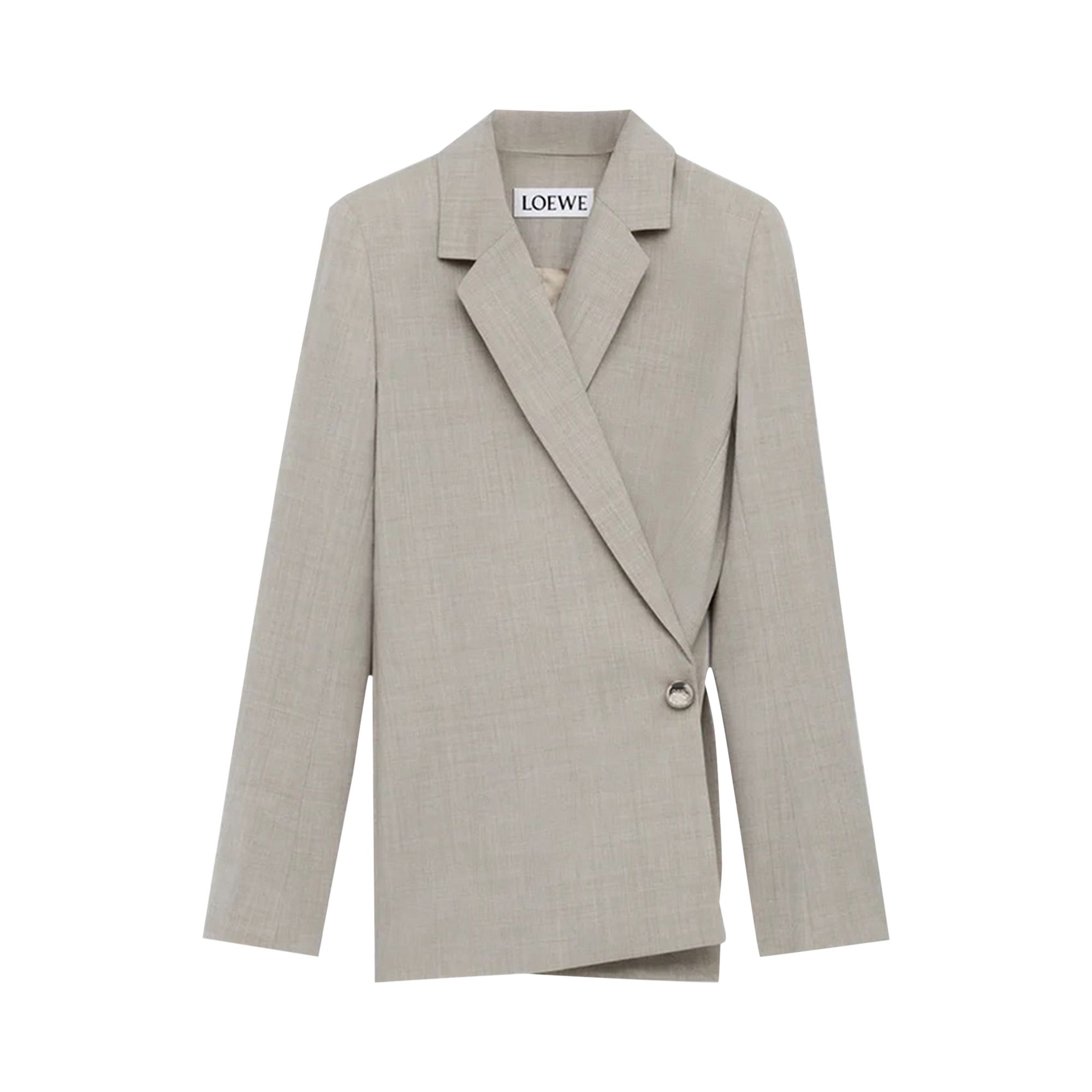 Pre-owned Loewe Tailored Jacket 'light Beige Melange' | Cream | Women's Size 34 In White