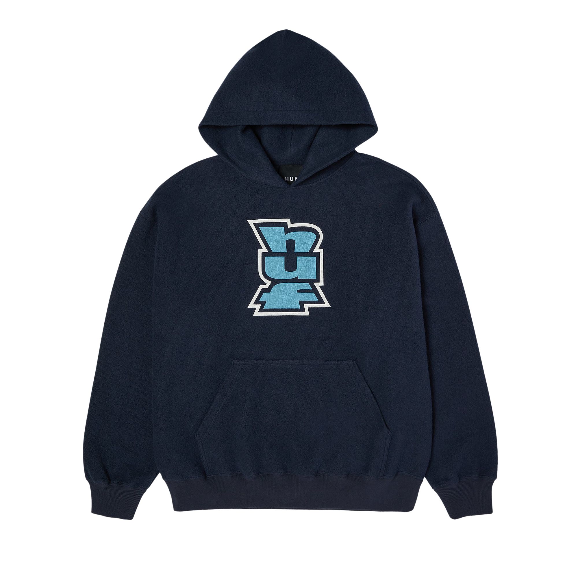 Pre-owned Huf Megablast Reverse Hoodie 'navy' | Blue | Men's Size S