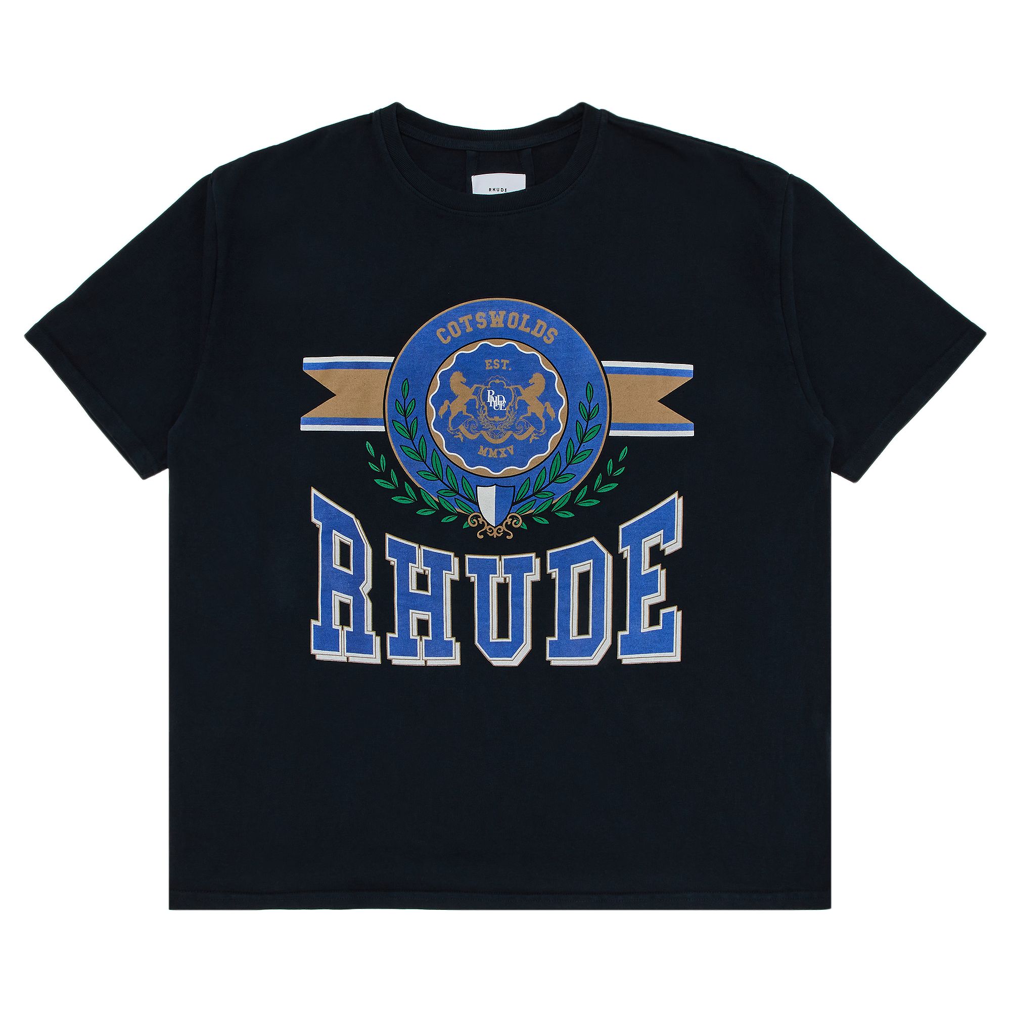 Pre-owned Rhude Cotswold Crest Tee 'vintage Black' | Men's Size Xl