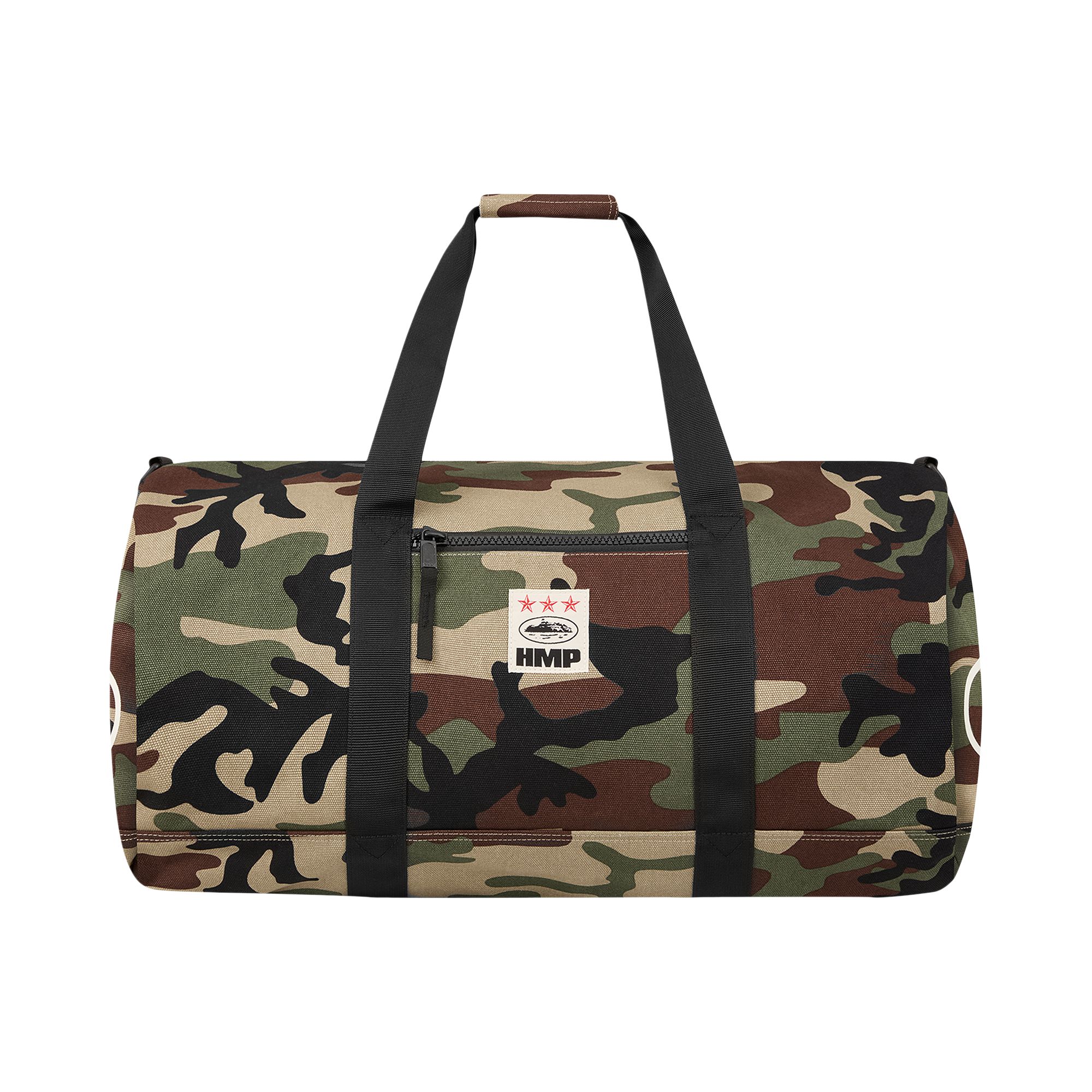 Pre-owned Corteiz Hmp Duffle Bag 'camo' | Green | Men's Size Onesize