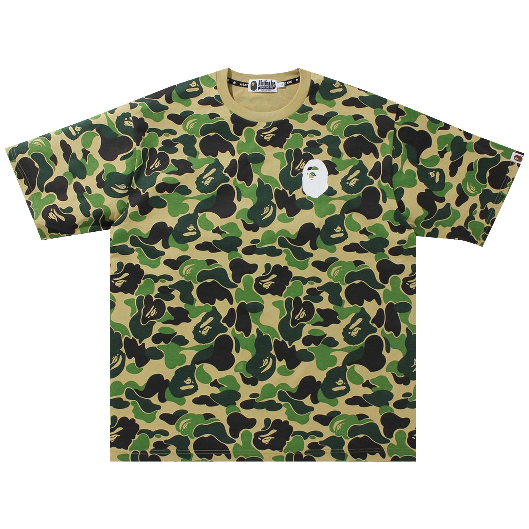 Pre-owned Bape Big Abc Camo Ape Head Relaxed Fit Tee 'green' | Men's Size M