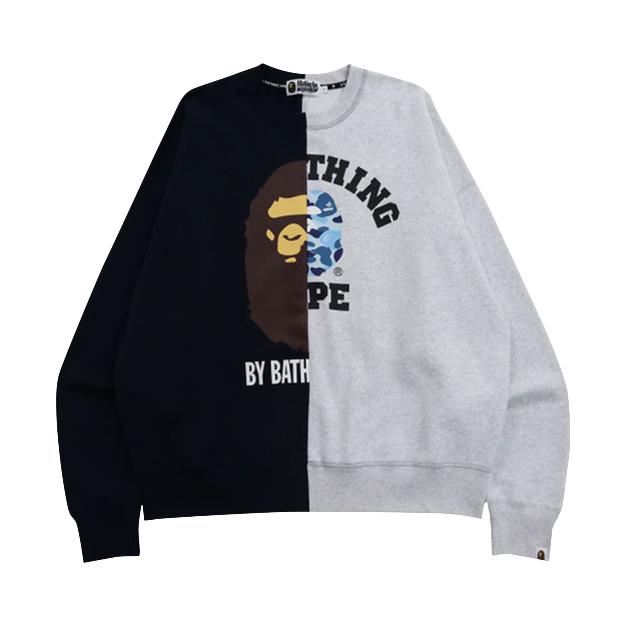 Pre-owned Bape College & By Bathing Loose Fit Crewneck 'navy' | Blue | Men's Size L