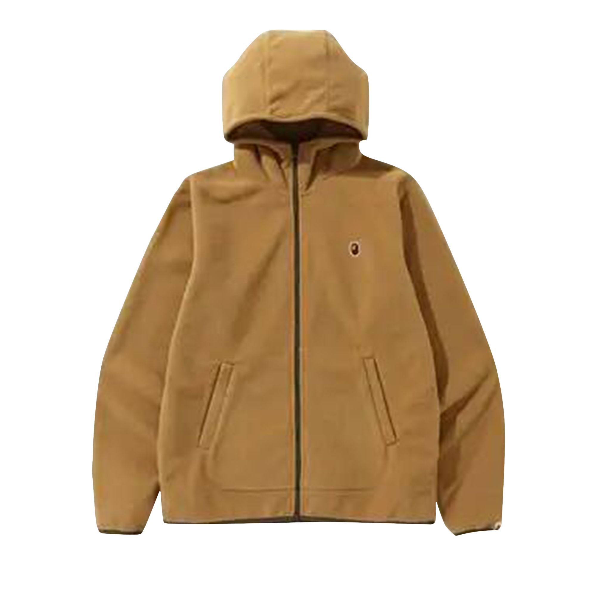Pre-owned Bape Fleece One Point Zip Hoodie 'beige' | Tan | Men's Size S In Brown