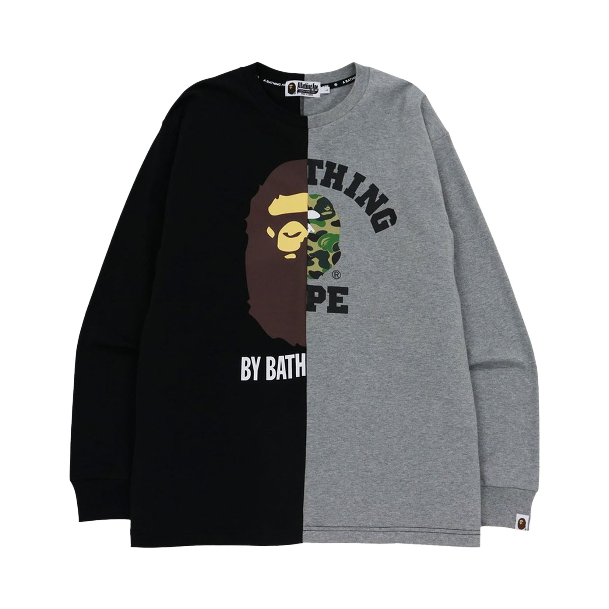 Pre-owned Bape College & By Bathing Relaxed Fit Ape Long-sleeve Tee 'black' | Men's Size S