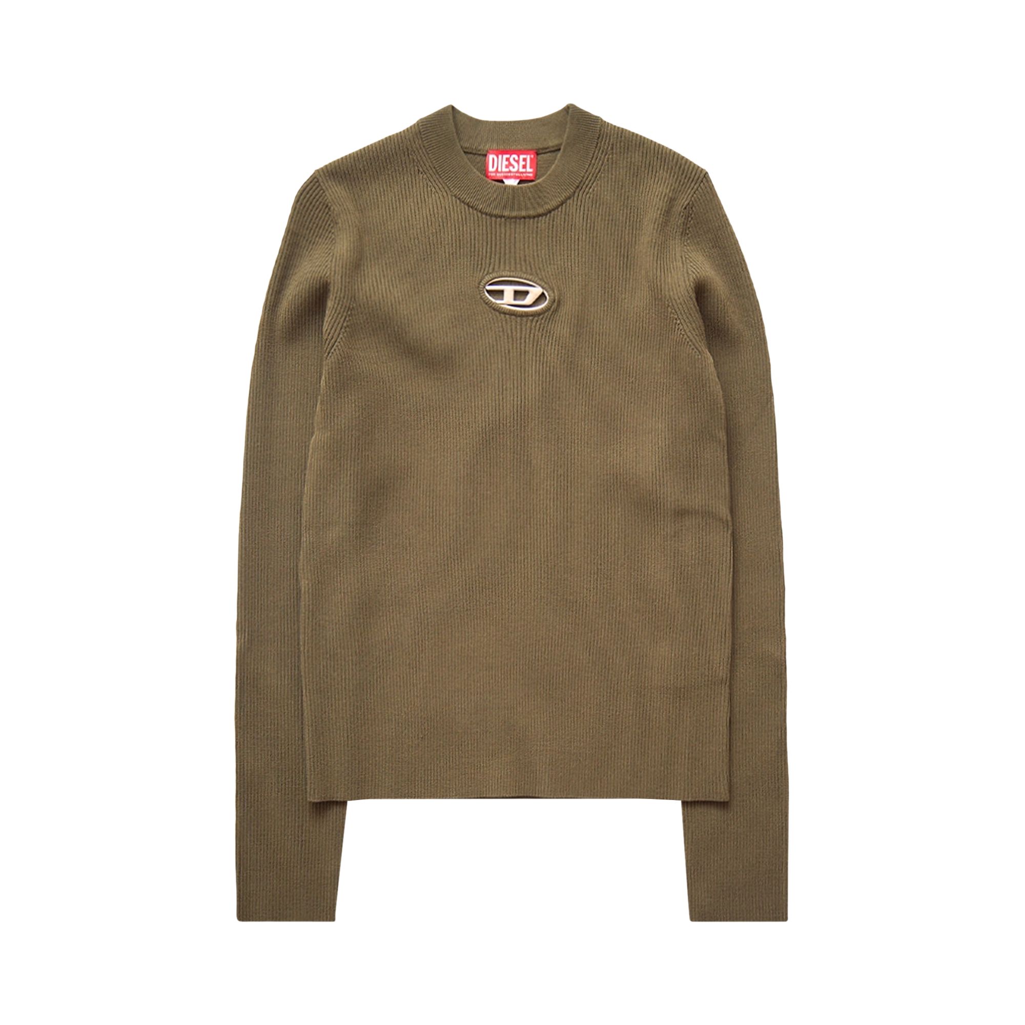 Pre-owned Diesel Ribbed Logo Crewneck Sweater 'green' | Men's Size Xxl