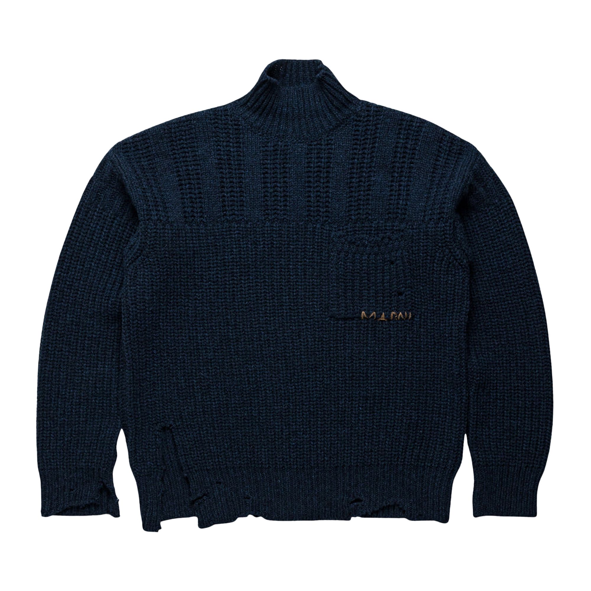 Pre-owned Marni Mending Turtleneck Sweater 'cornflower' | Tan | Men's Size 48 In Brown