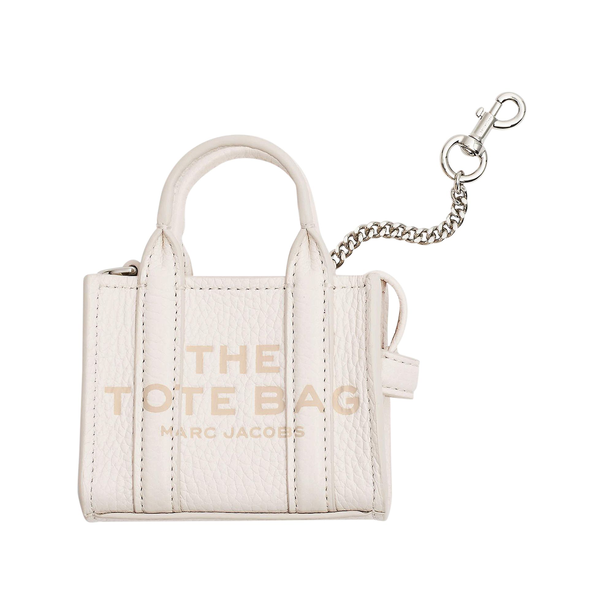 Pre-owned Marc Jacobs Nano Tote Charm Bag 'cotton/silver' | Cream | Women's Size Onesize In White