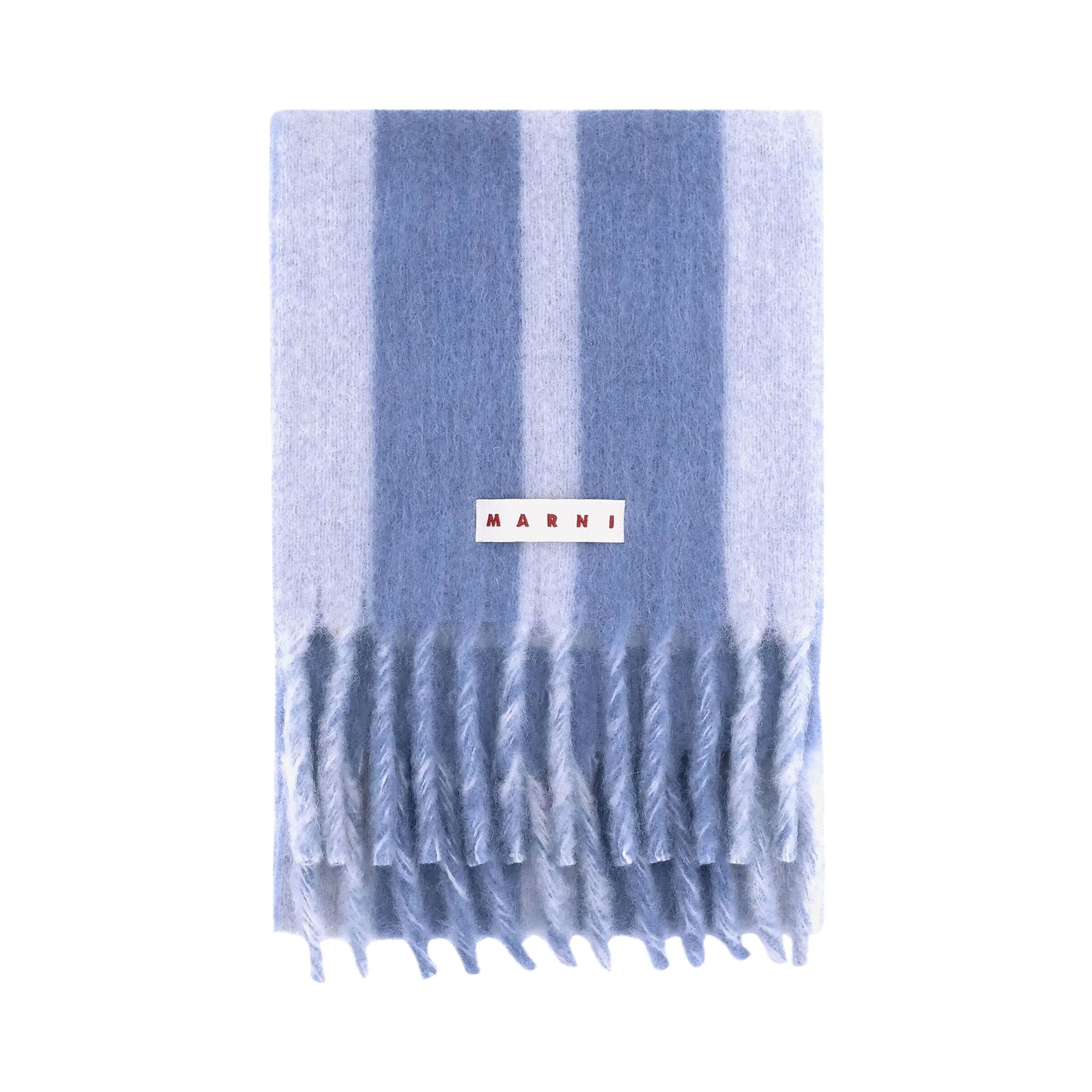 Pre-owned Marni Maxi Logo Scarf 'glass' | Grey | Men's Size Onesize In Gray