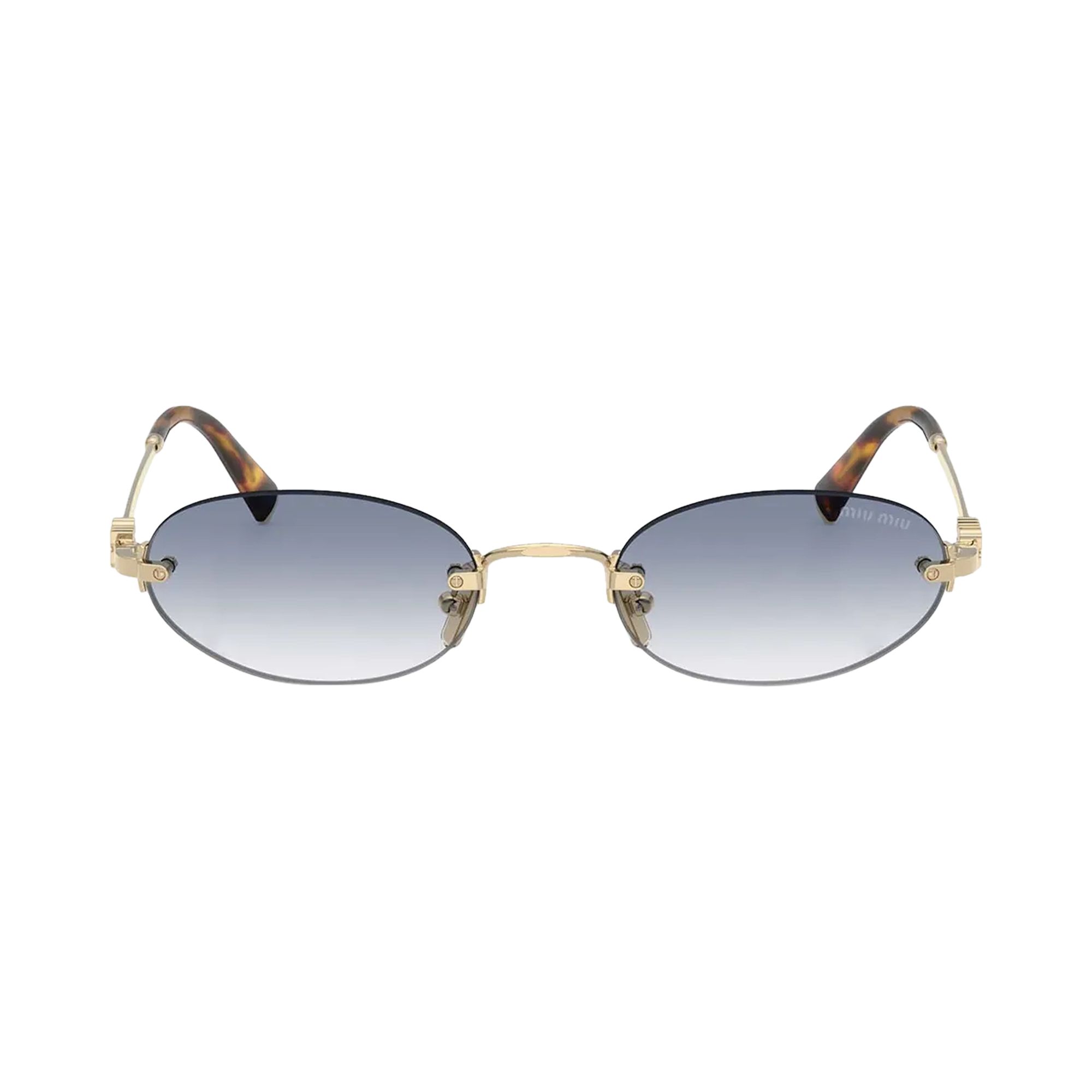 Pre-owned Miu Miu Logo Sunglasses 'indigo' | Tan | Women's Size Onesize In Brown