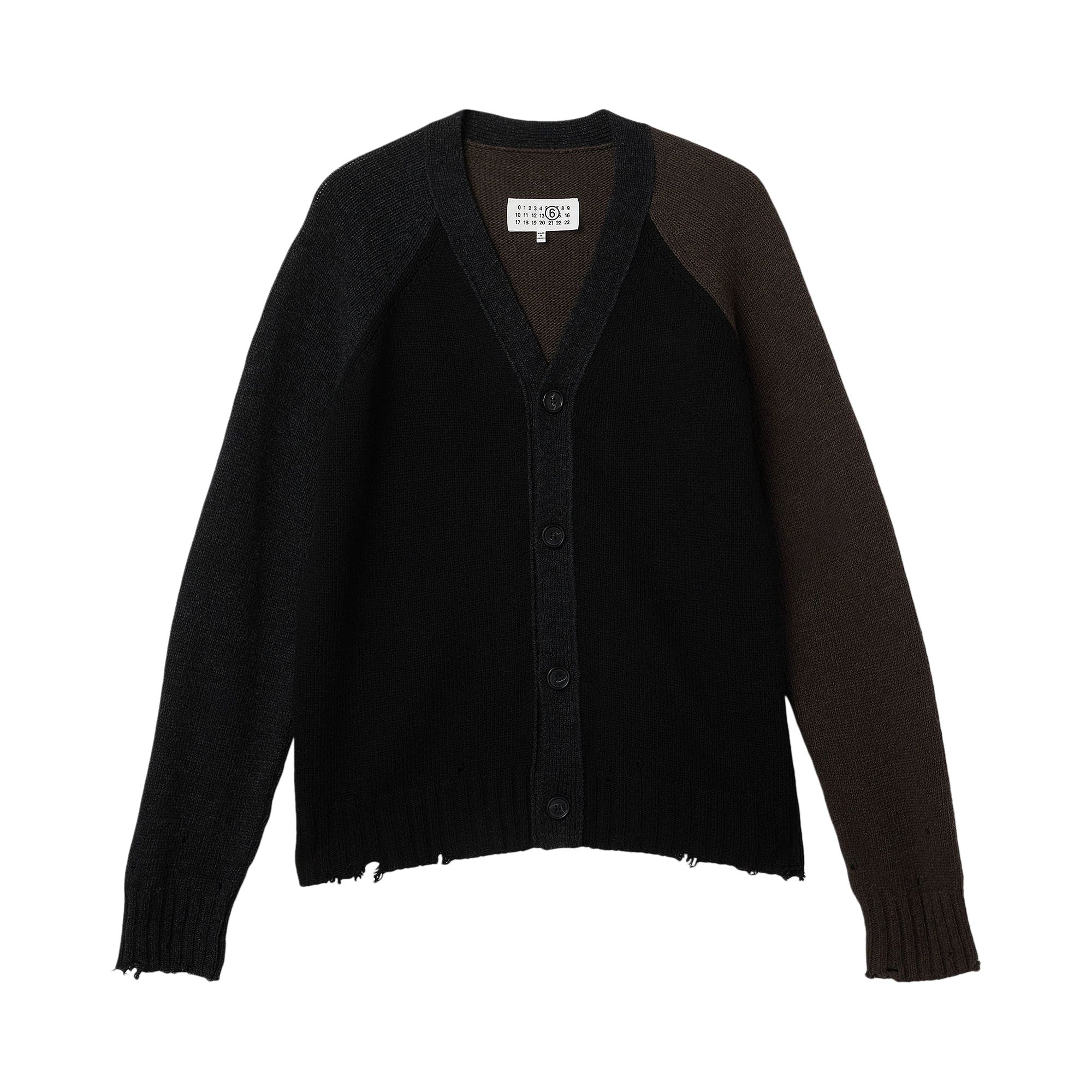 Pre-owned Mm6 Maison Margiela V-neck Cardigan 'color Block' | Black | Men's Size M