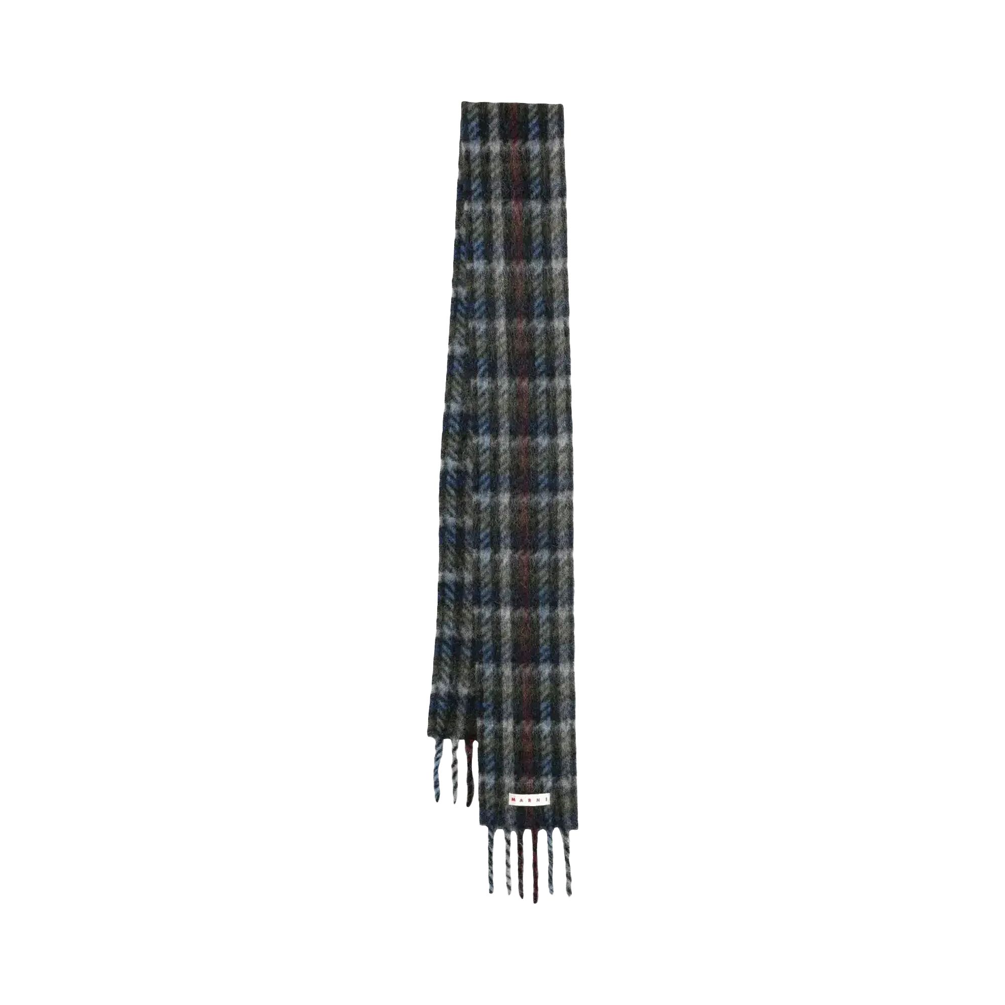 Pre-owned Marni Double Check Scarf 'iris Blue' | Men's Size Onesize