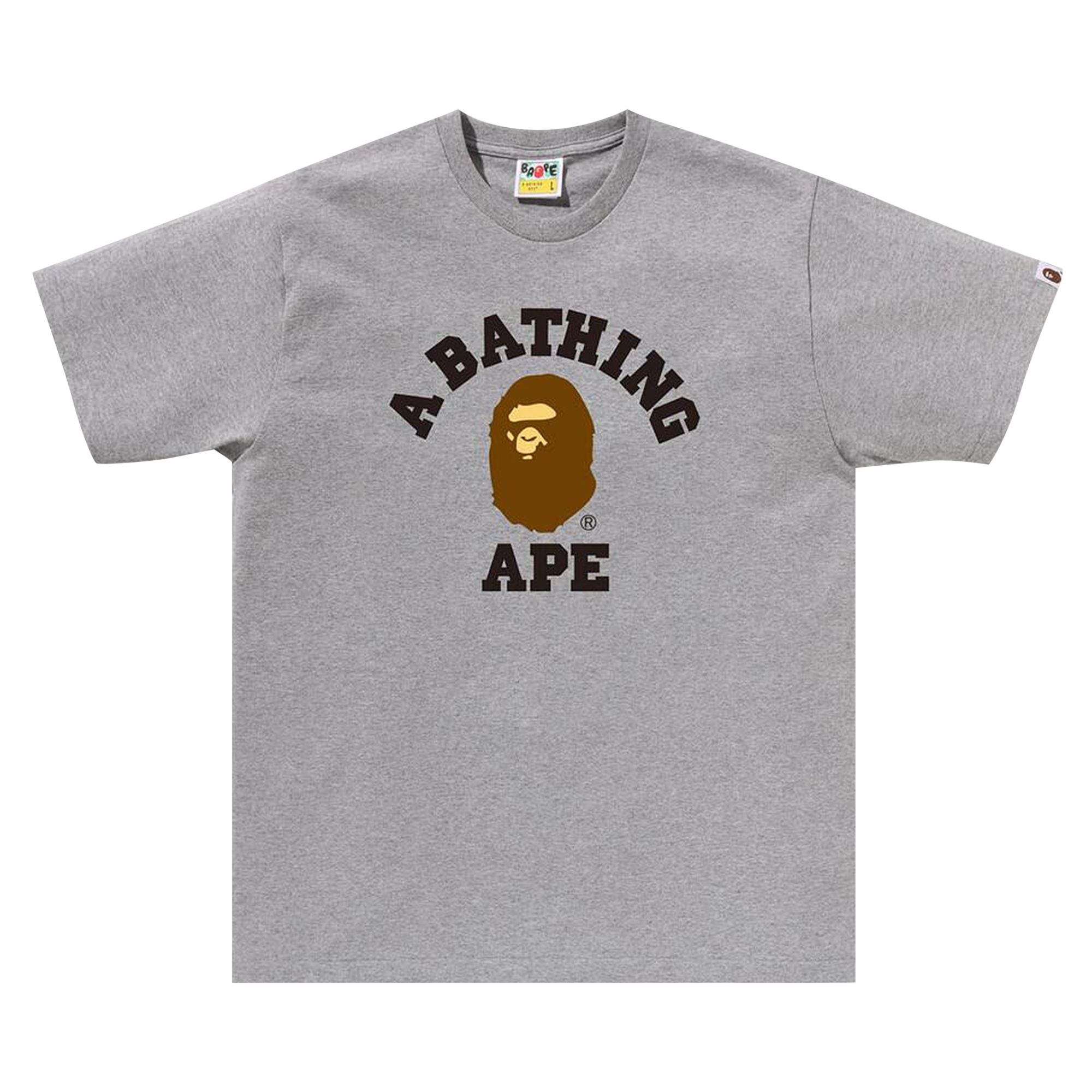 Pre-owned Bape College Tee 'grey' | Men's Size M In Gray