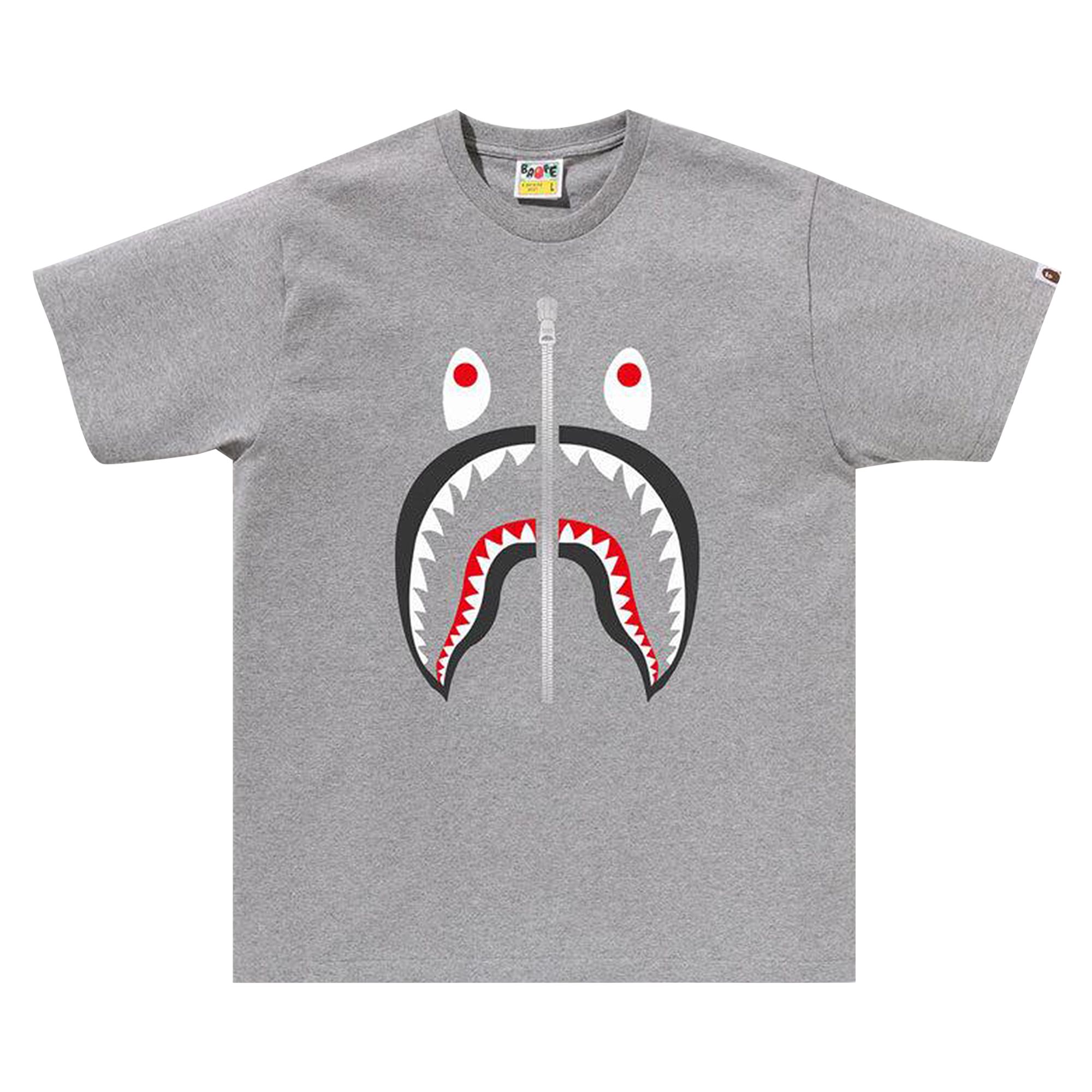 Pre-owned Bape Shark Tee 'grey' | Men's Size M In Gray
