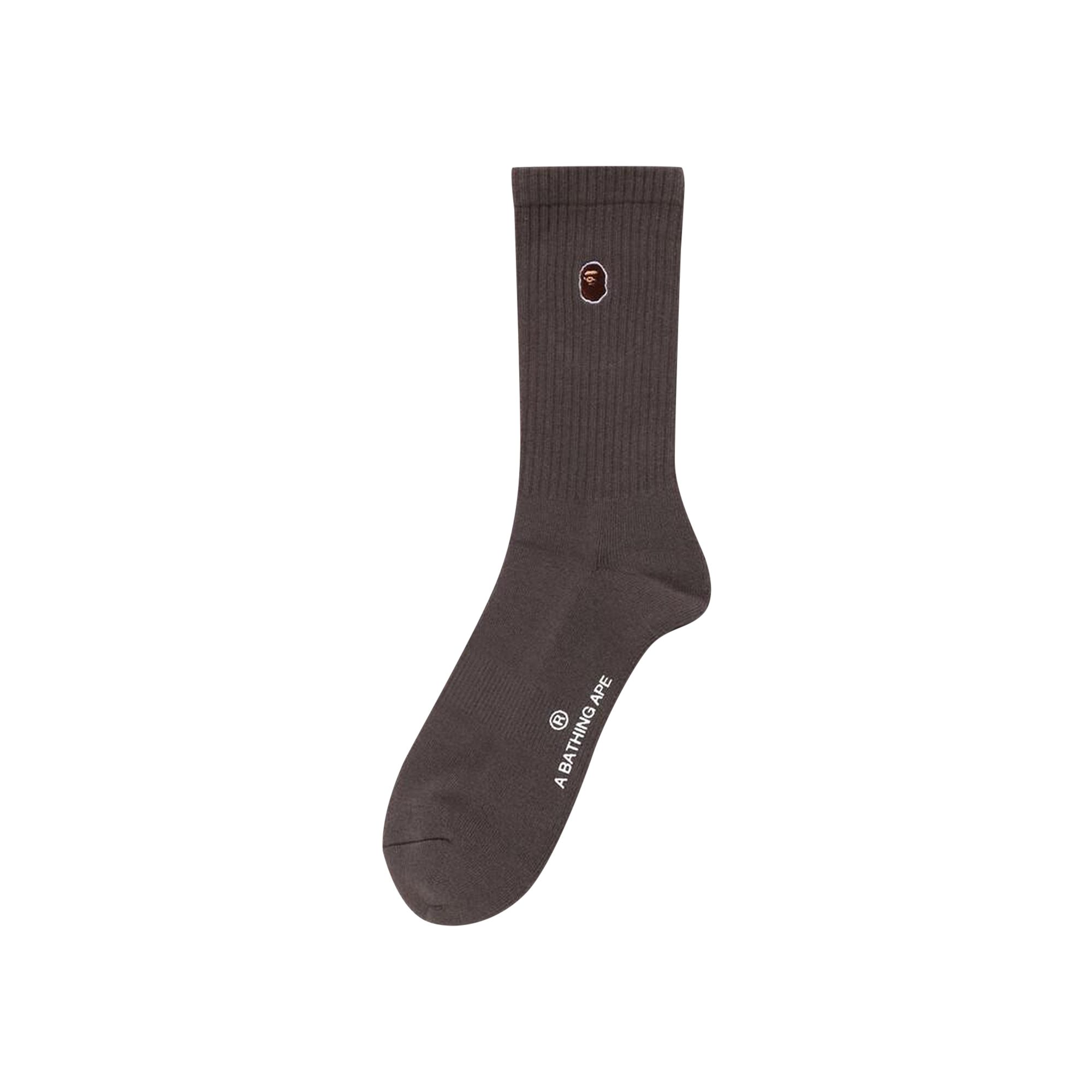 Pre-owned Bape One Point Socks 'charcoal' | Grey | Men's Size M In Gray