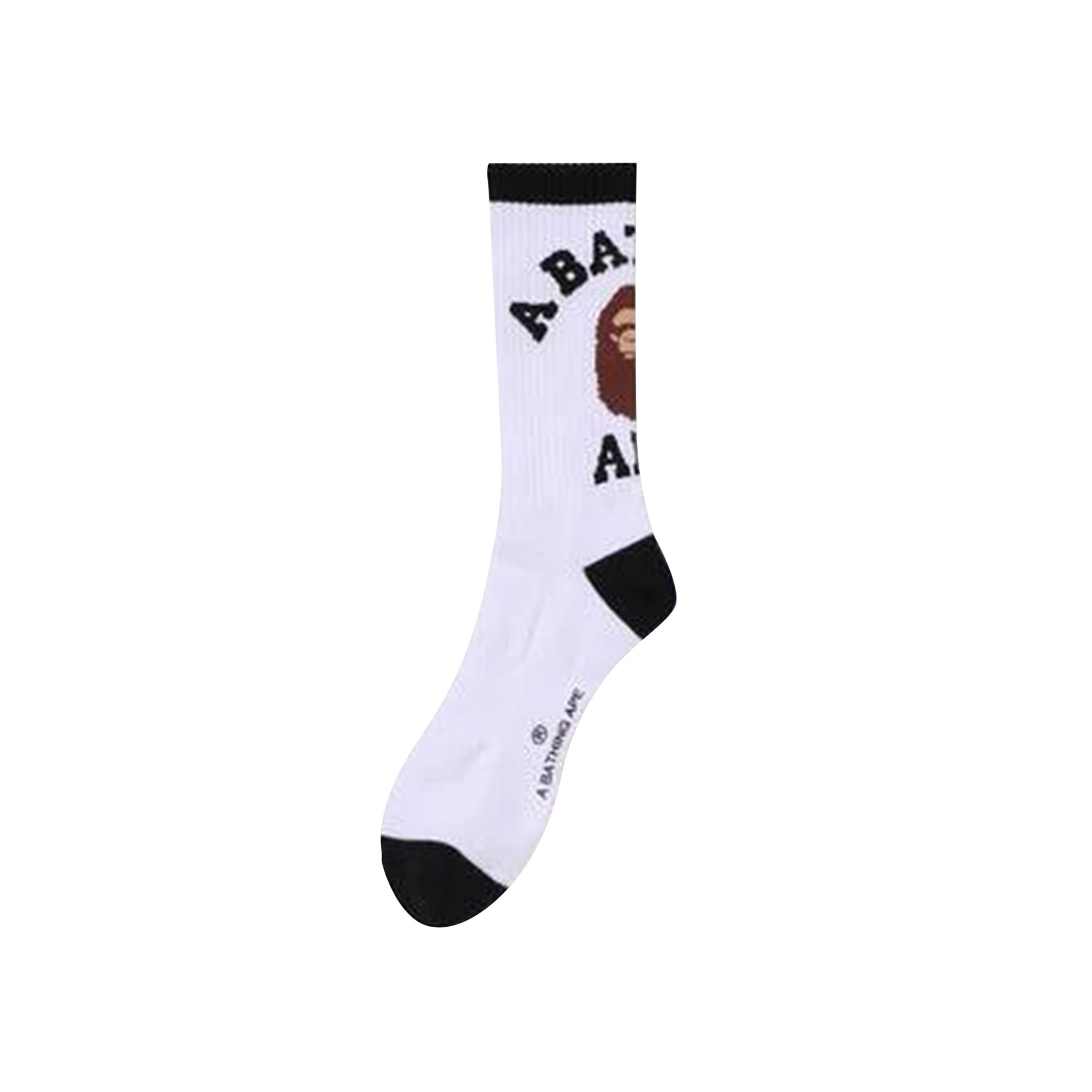 Pre-owned Bape College Socks 'white' | Men's Size L