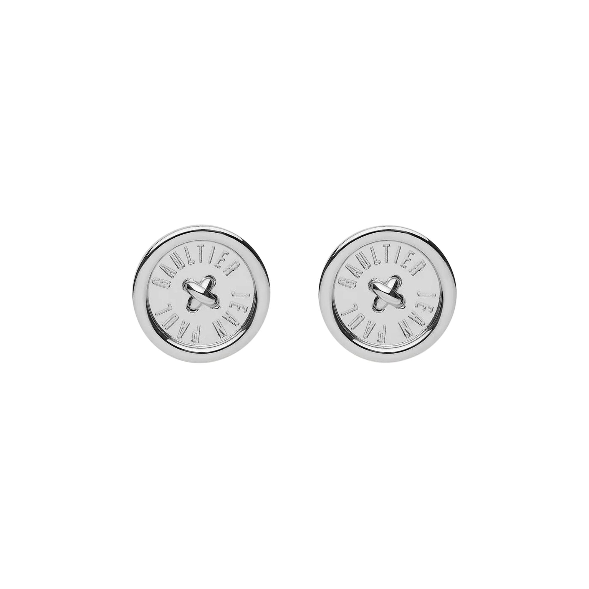 Pre-owned Jean Paul Gaultier Button Earrings 'silver' | Men's Size Onesize