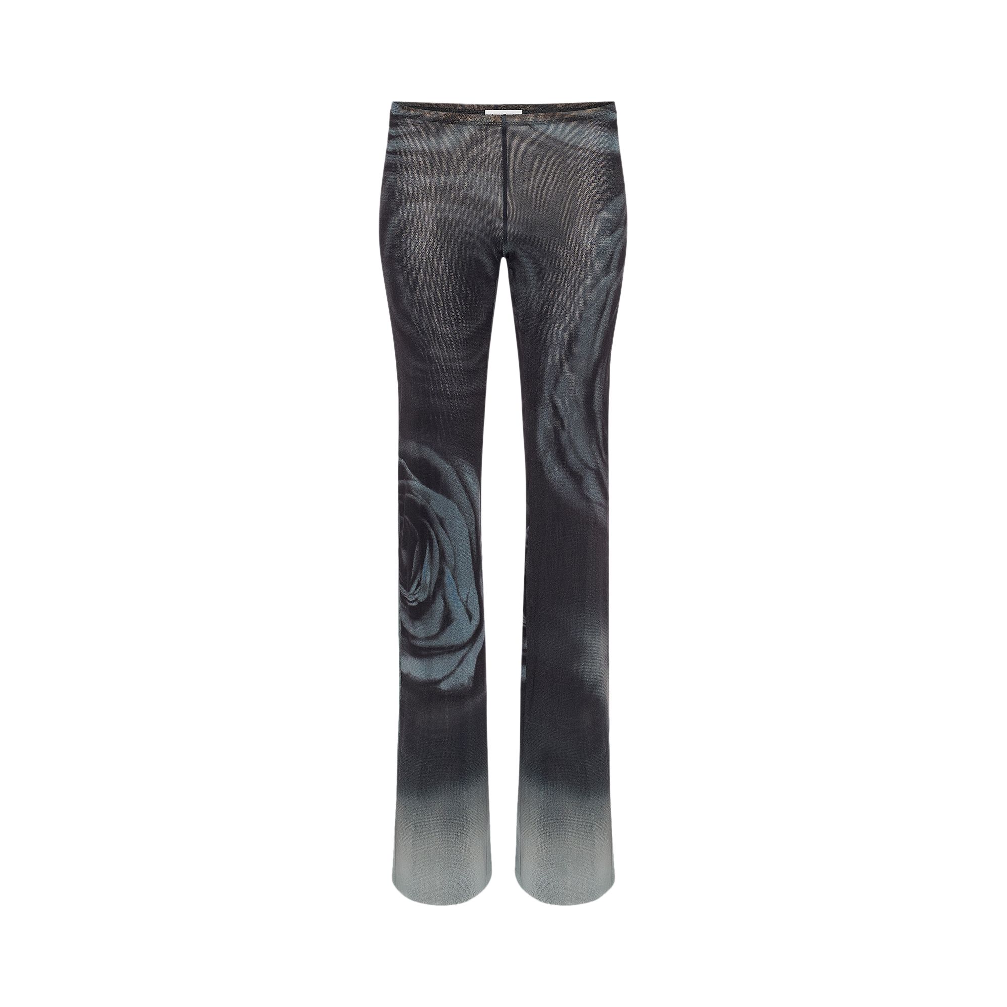 Pre-owned Jean Paul Gaultier Blurry Roses Printed Mesh Straight Trouser 'multicolor' | Black | Men's Size Xs
