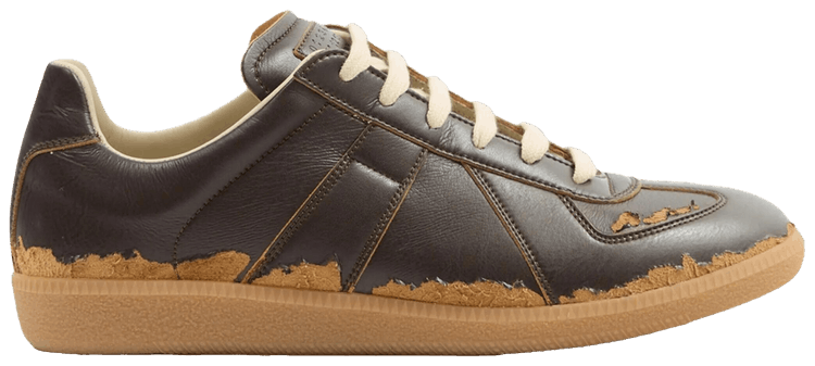 Maison Margiela Wmns Replica Sneaker Dark Brown Camel Distressed