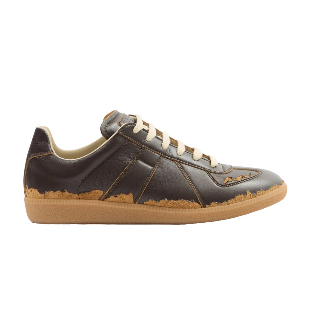 Pre-owned Maison Margiela Wmns Replica Sneaker 'dark Brown Camel Distressed' | Women's Size 39