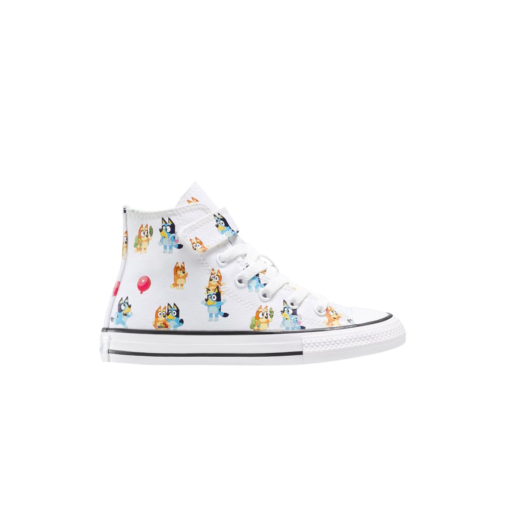 Pre-owned Converse Bluey X Chuck Taylor All Star Easyon High Td 'allover Bluey & Bingo' | White | Infant Size