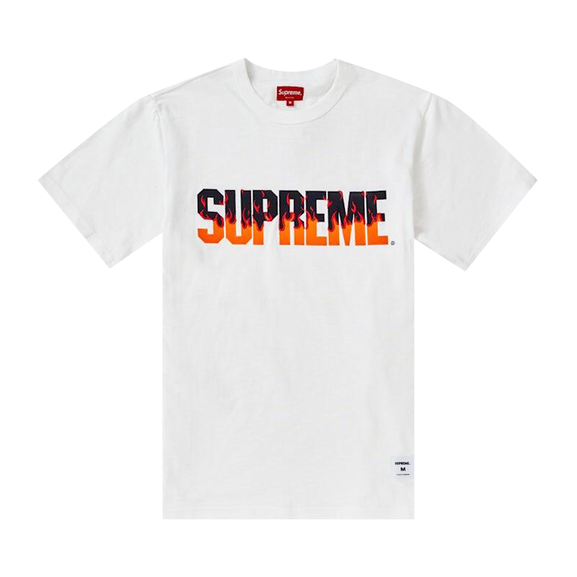 Pre-owned Supreme Flames Short-sleeve Top 'white' | Men's Size L