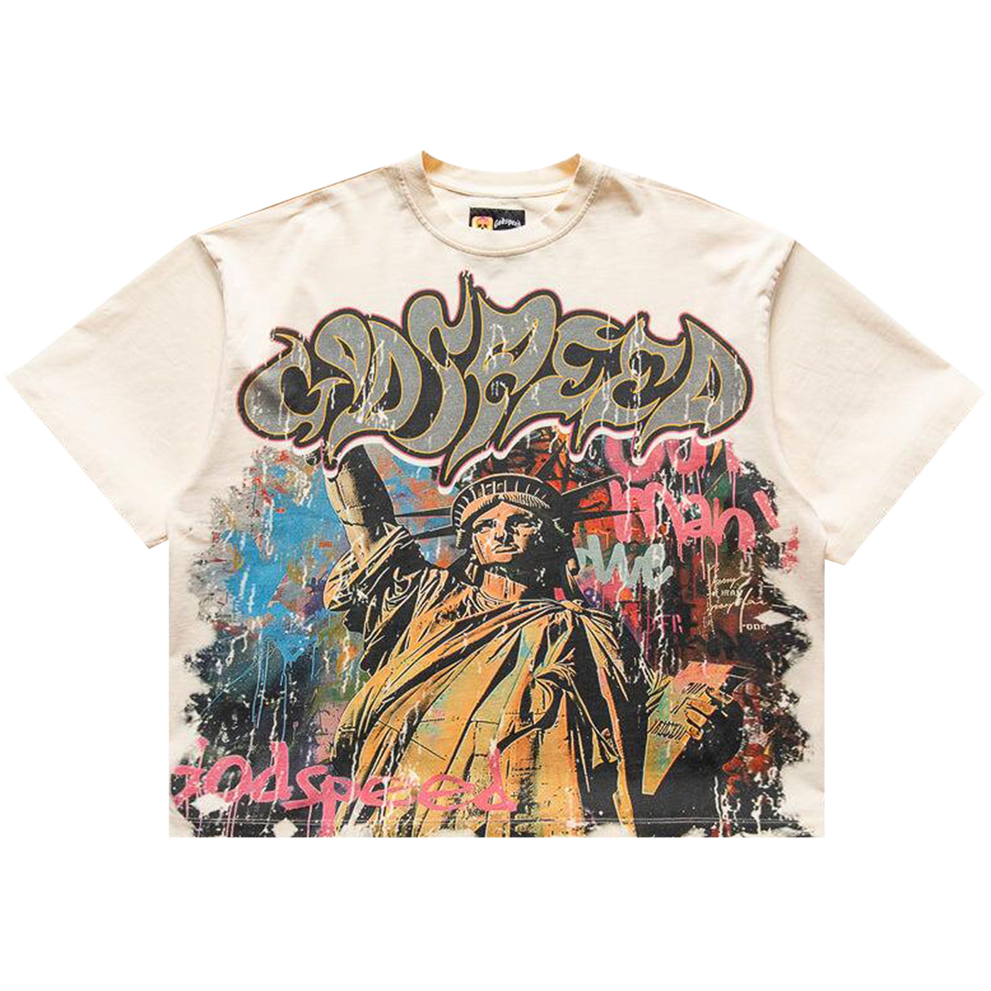 Pre-owned Godspeed Vandal Tee 'bone' | Cream | Men's Size L In White