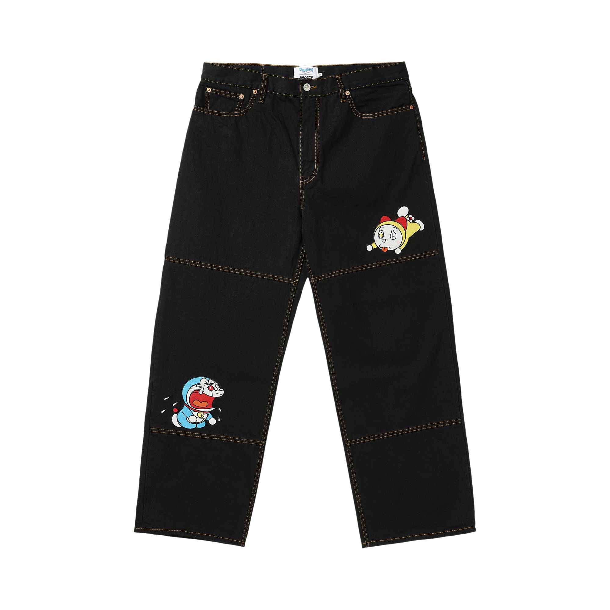 Pre-owned Palace X Doraemon P90 Jean 'black Stone Wash' | Men's Size 36