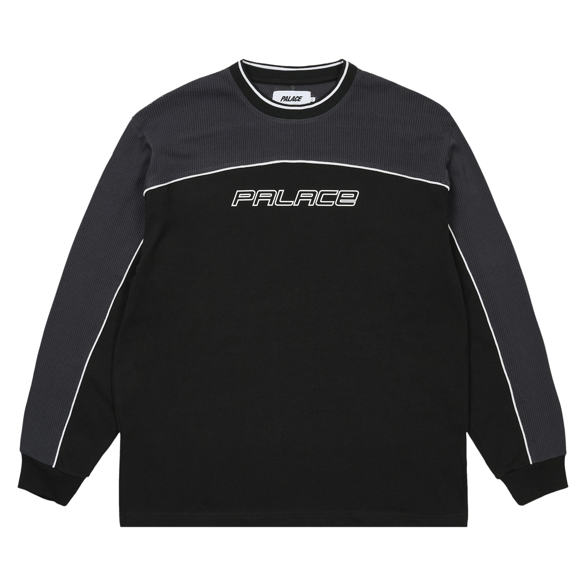 Pre-owned Palace Mesh Panel Long-sleeve 'slate' | Grey | Men's Size M In Gray