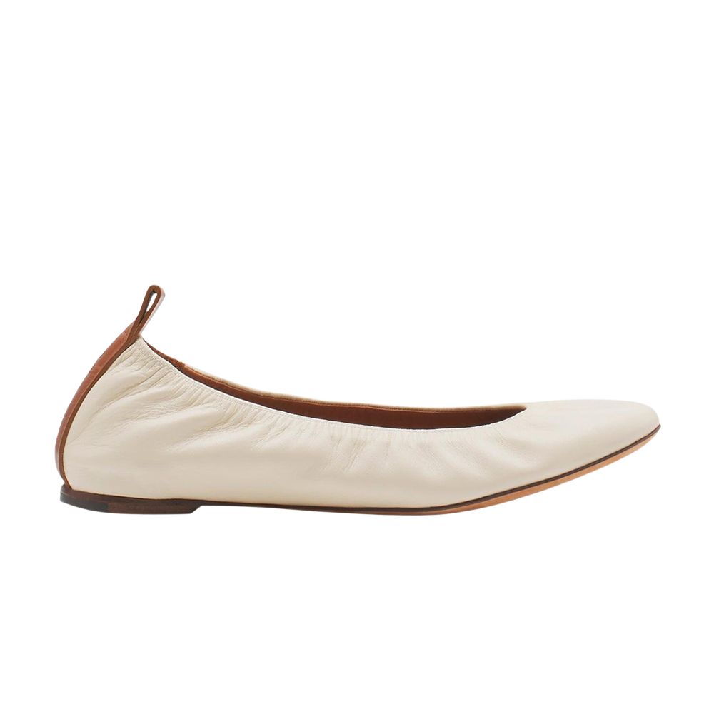 Pre-owned Lanvin Wmns The Ballerina Flat 'beige' | Cream | Women's Size 38 In White