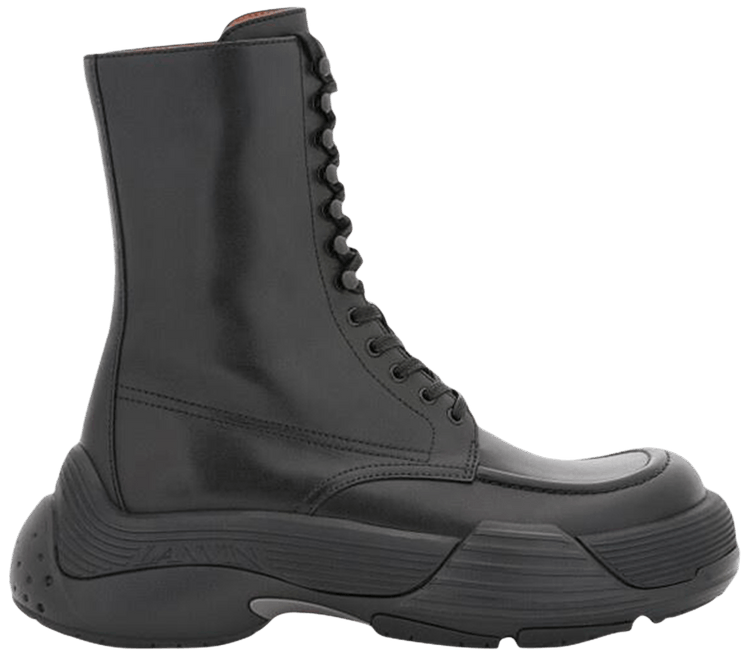 Lanvin Wmns Flash X Bold Lace Up Leather Boot Black